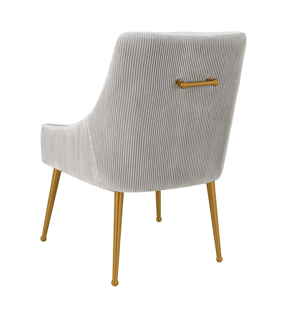 Beatrix Pleated Light Grey Performance Velvet Dining Chair by TOV Furniture – photo 4 of 8