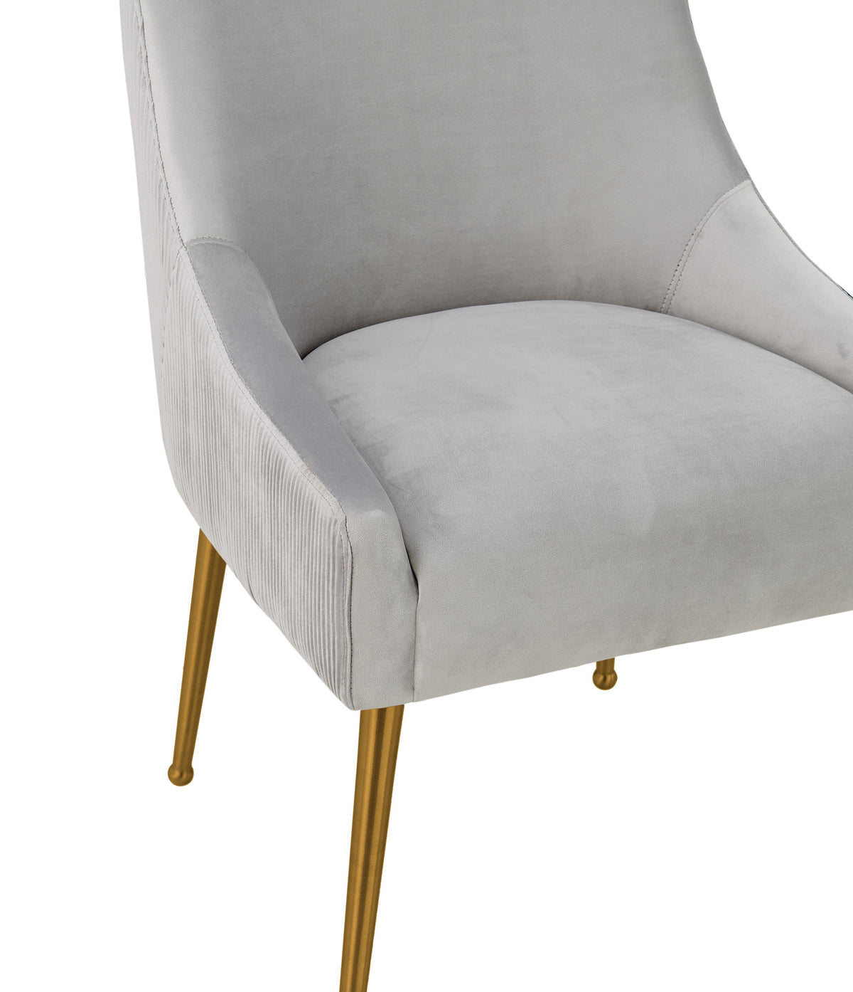 Beatrix Pleated Light Grey Performance Velvet Dining Chair by TOV Furniture – photo 5 of 8