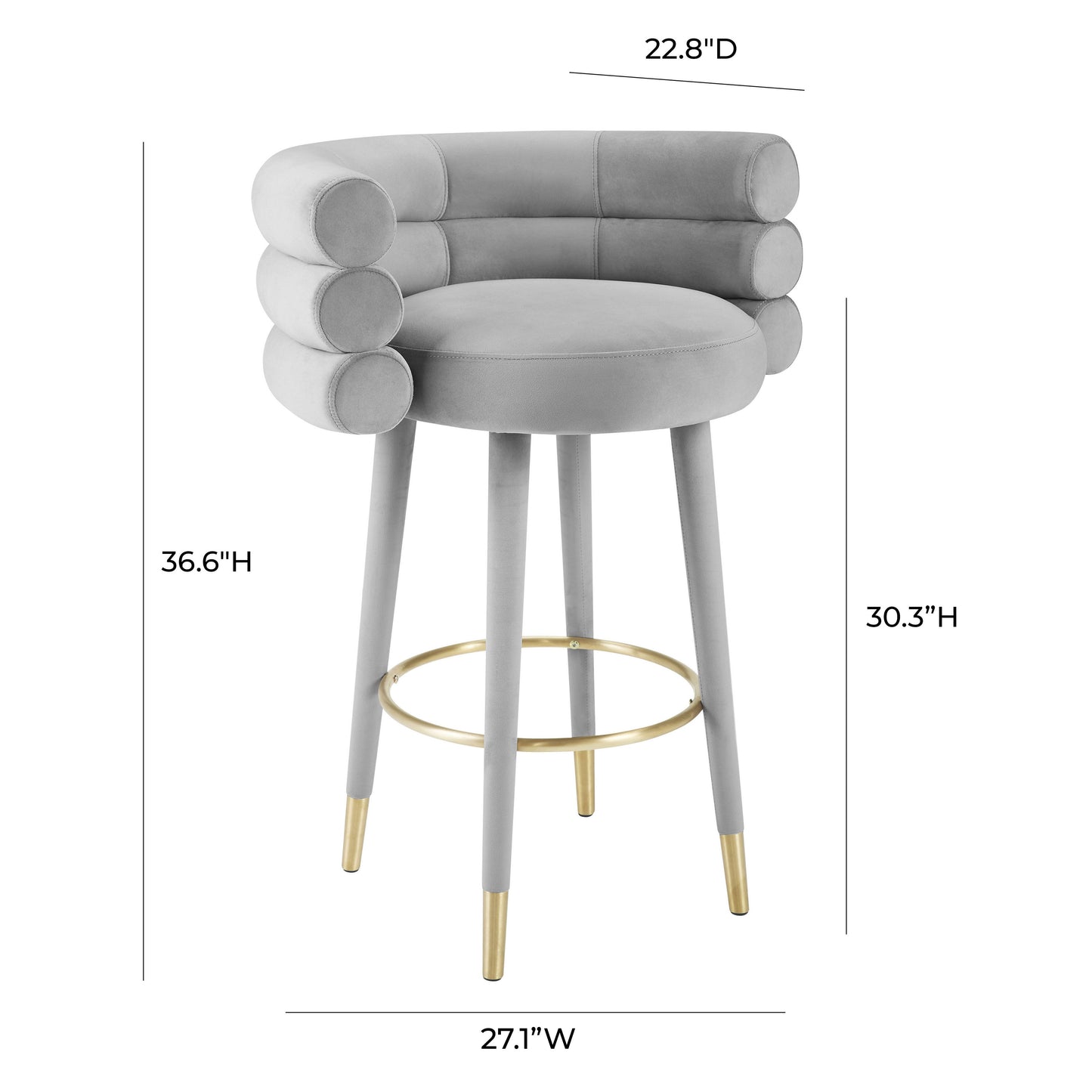 Betty Velvet Stool by TOV D68226