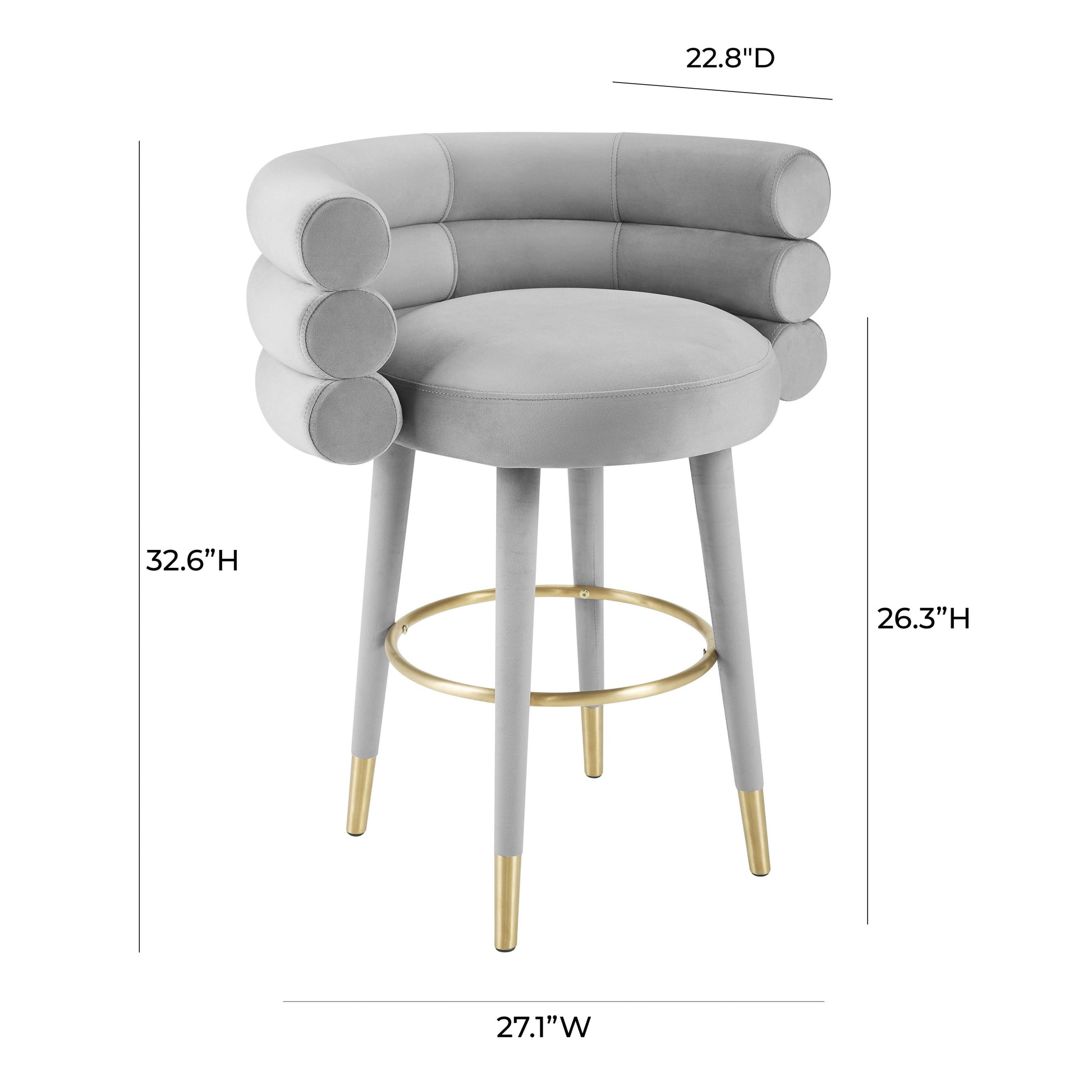 Betty Velvet Stool by TOV D68226