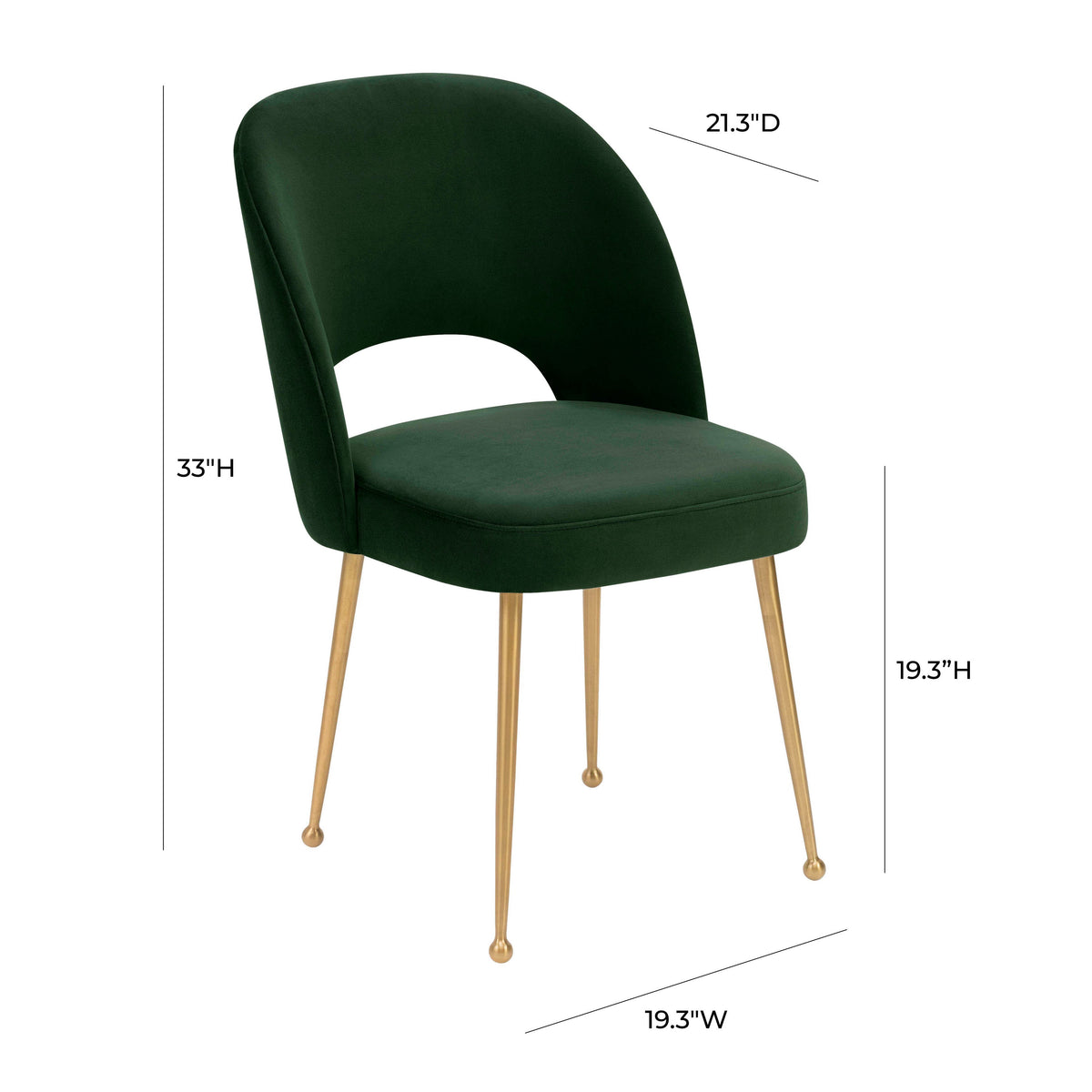 Swell Forest Green Performance Velvet Dining Chair by TOV Furniture – photo 6 of 6
