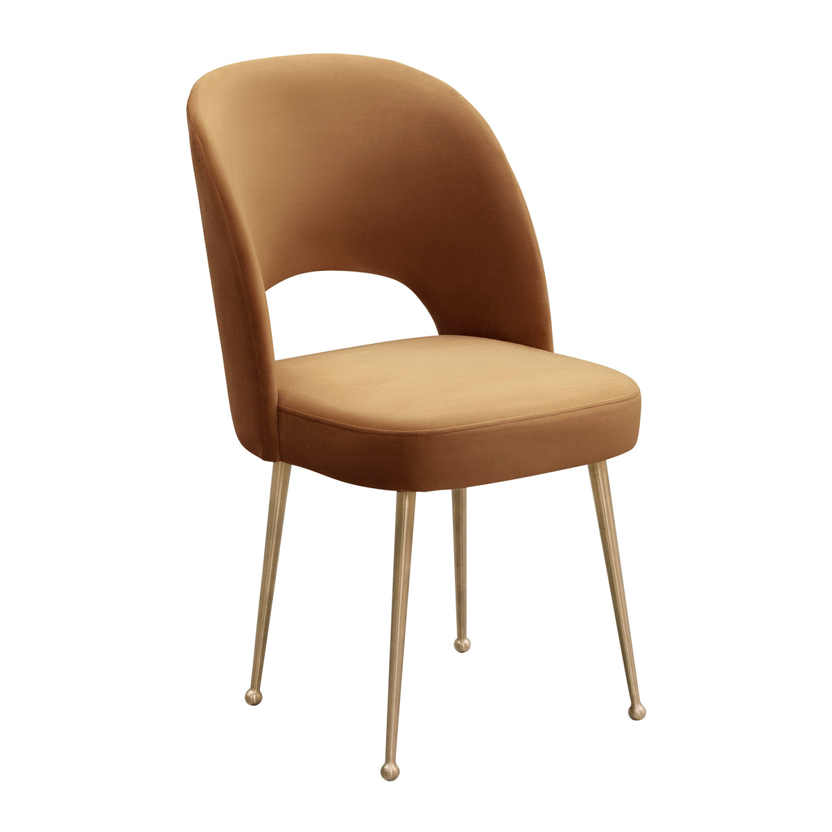 Swell Cognac Performance Velvet Dining Chair by TOV Furniture – photo 1 of 6