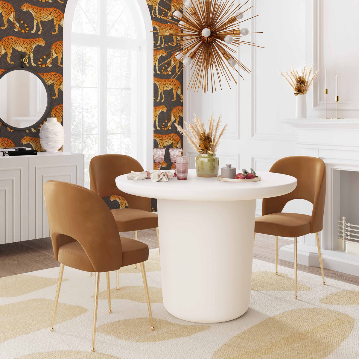 Swell Cognac Performance Velvet Dining Chair by TOV Furniture – photo 2 of 6