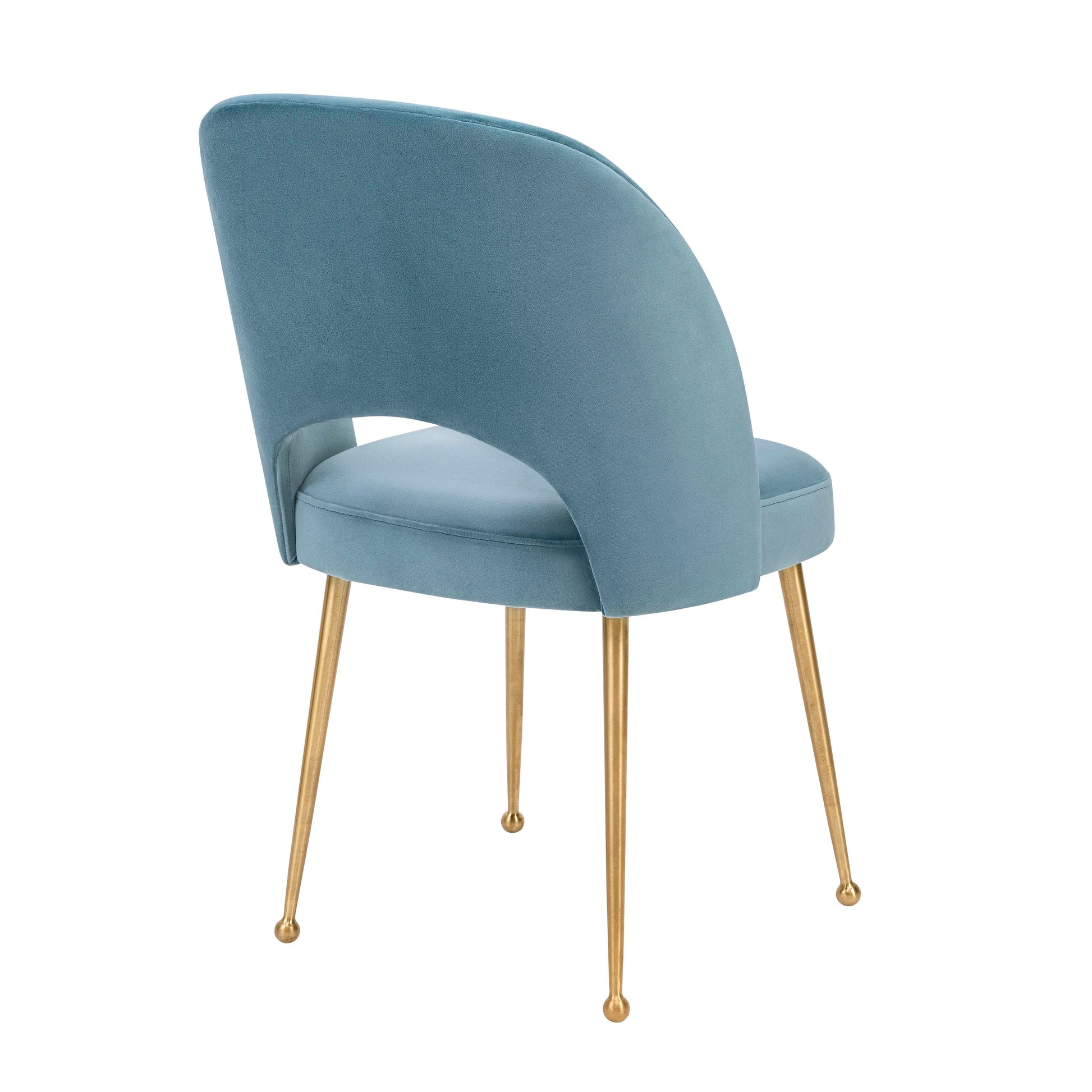 Swell Performance Velvet Dining Chair Sea Blue by Tov Furniture