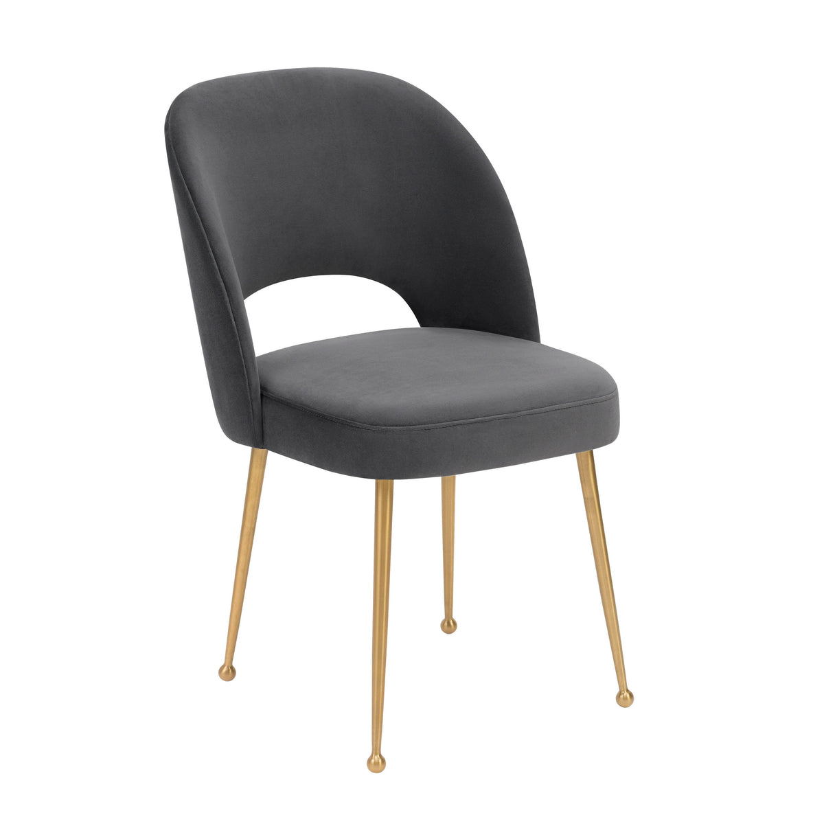 Swell Dark Grey Performance Velvet Dining Chair by TOV Furniture – photo 1 of 6