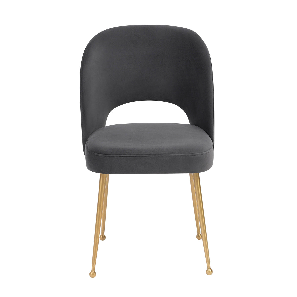 Swell Dark Grey Performance Velvet Dining Chair by TOV Furniture – photo 3 of 6