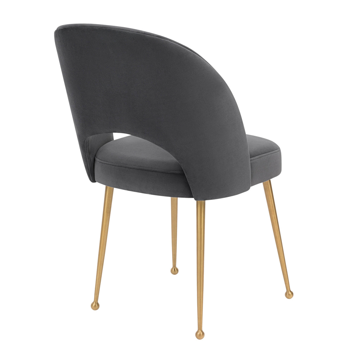 Swell Dark Grey Performance Velvet Dining Chair by TOV Furniture – photo 4 of 6
