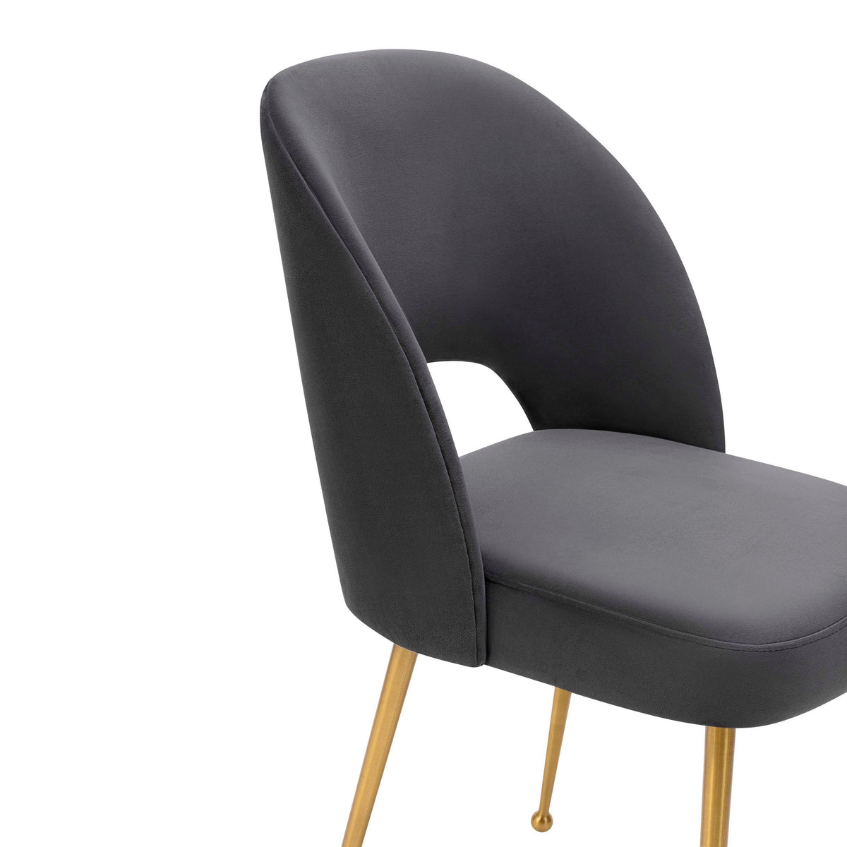 Swell Dark Grey Performance Velvet Dining Chair by TOV Furniture – photo 5 of 6