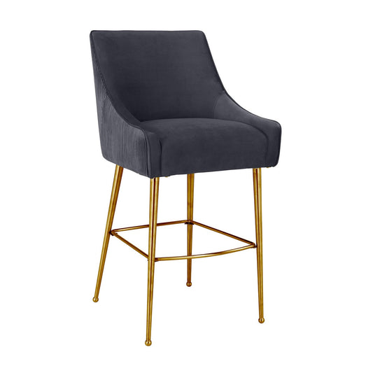 Beatrix Pleated Velvet Stool by TOV D68221