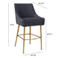 Beatrix Pleated Velvet Stool by TOV D6399