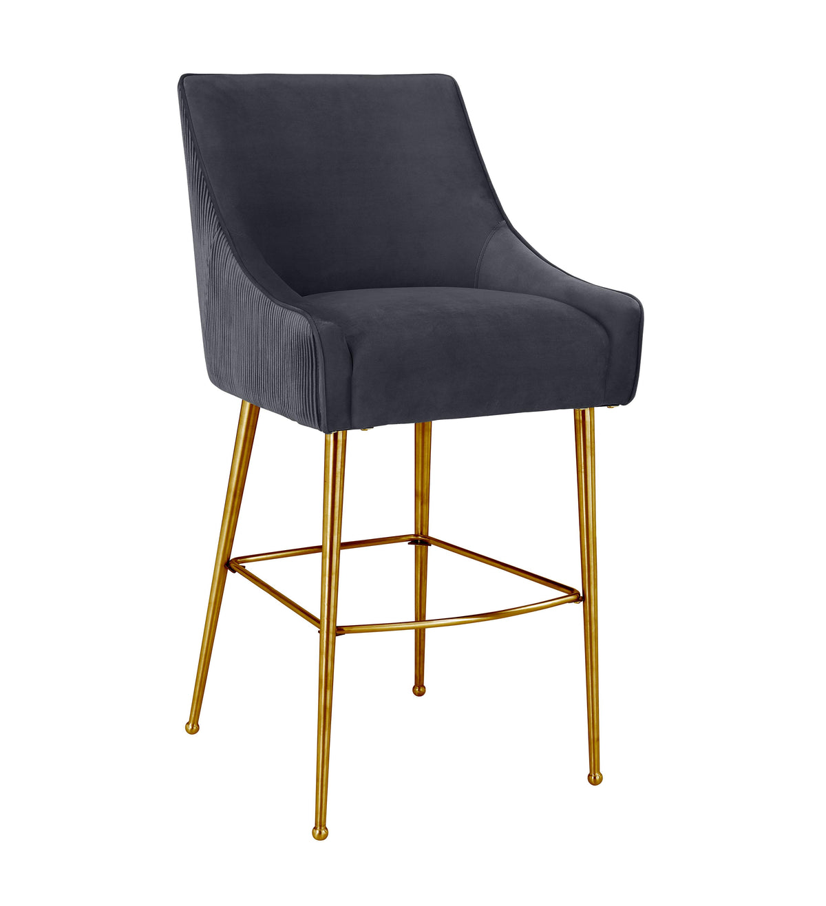 Beatrix Pleated Grey Performance Velvet Counter Stool by TOV Furniture – photo 1 of 7