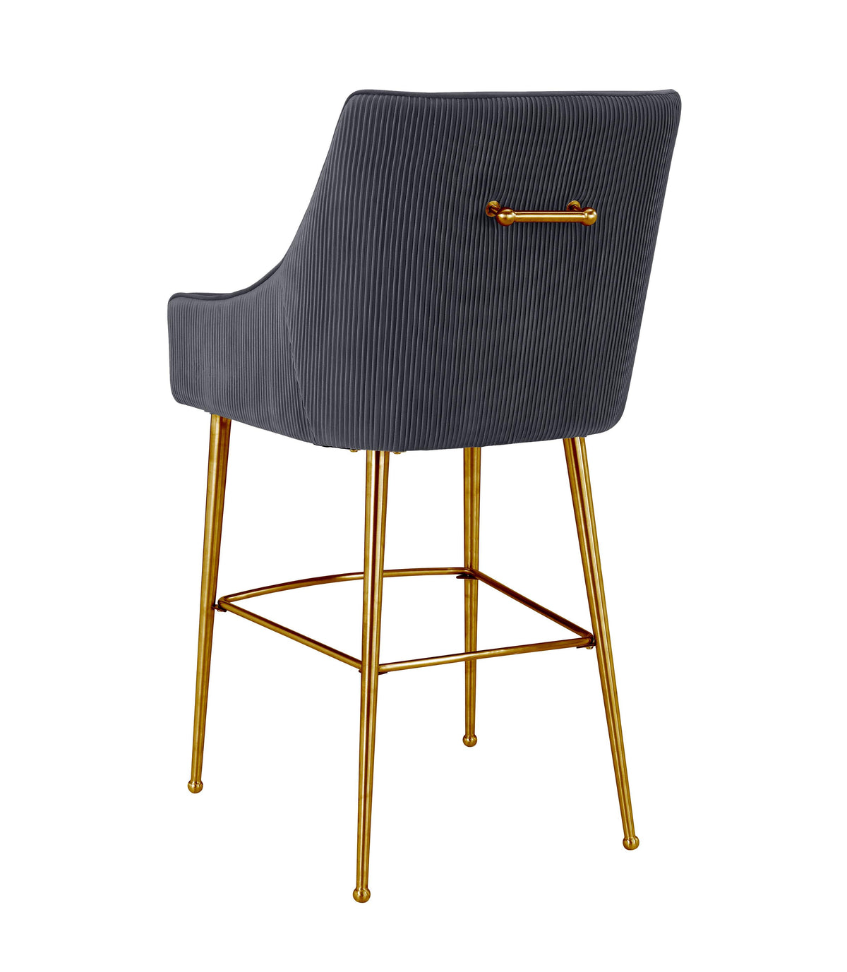 Beatrix Pleated Grey Performance Velvet Counter Stool by TOV Furniture – photo 4 of 7