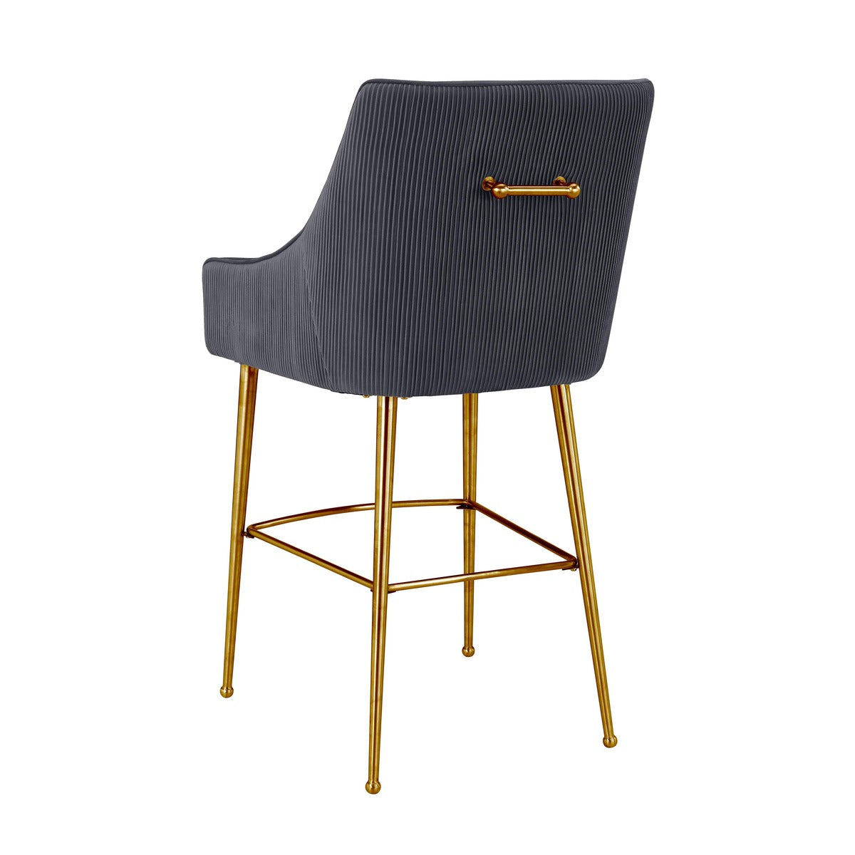 Beatrix Pleated Velvet Stool by TOV D6400