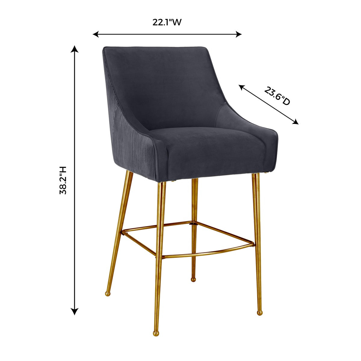 Beatrix Pleated Velvet Stool by TOV D68223