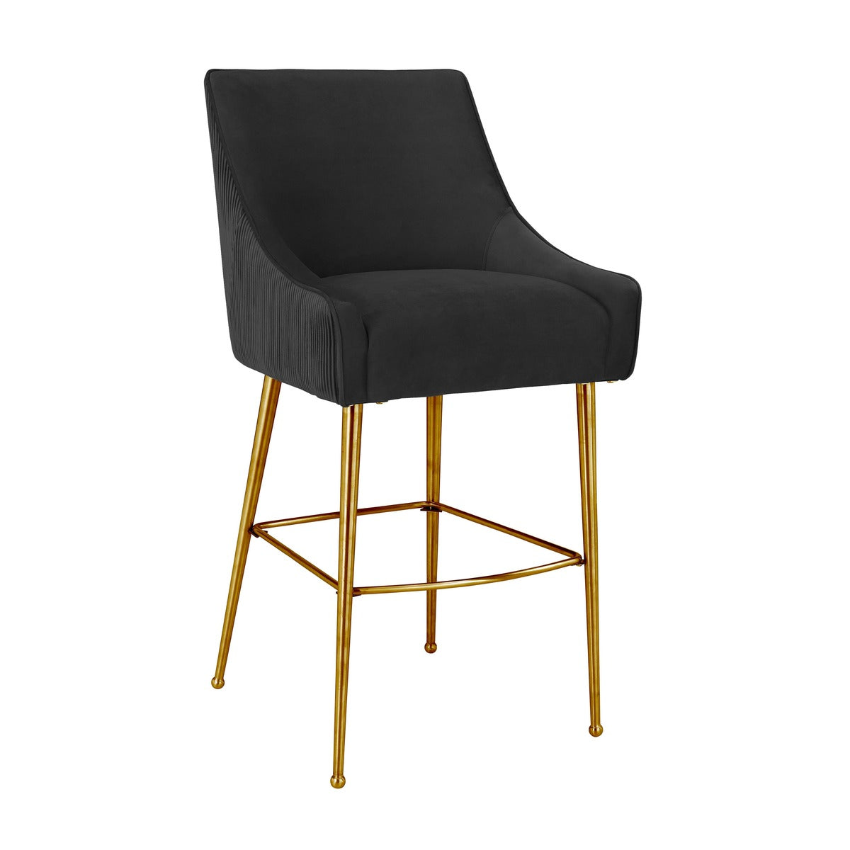 Beatrix Pleated Velvet Stool by TOV D68224