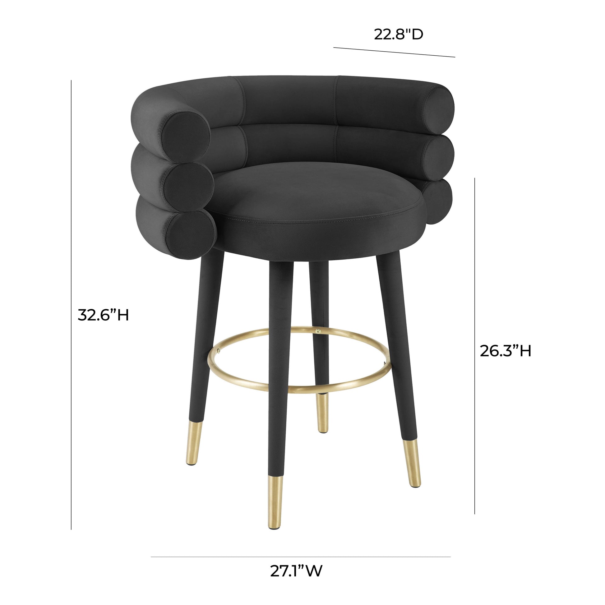Betty Velvet Stool by TOV D6454