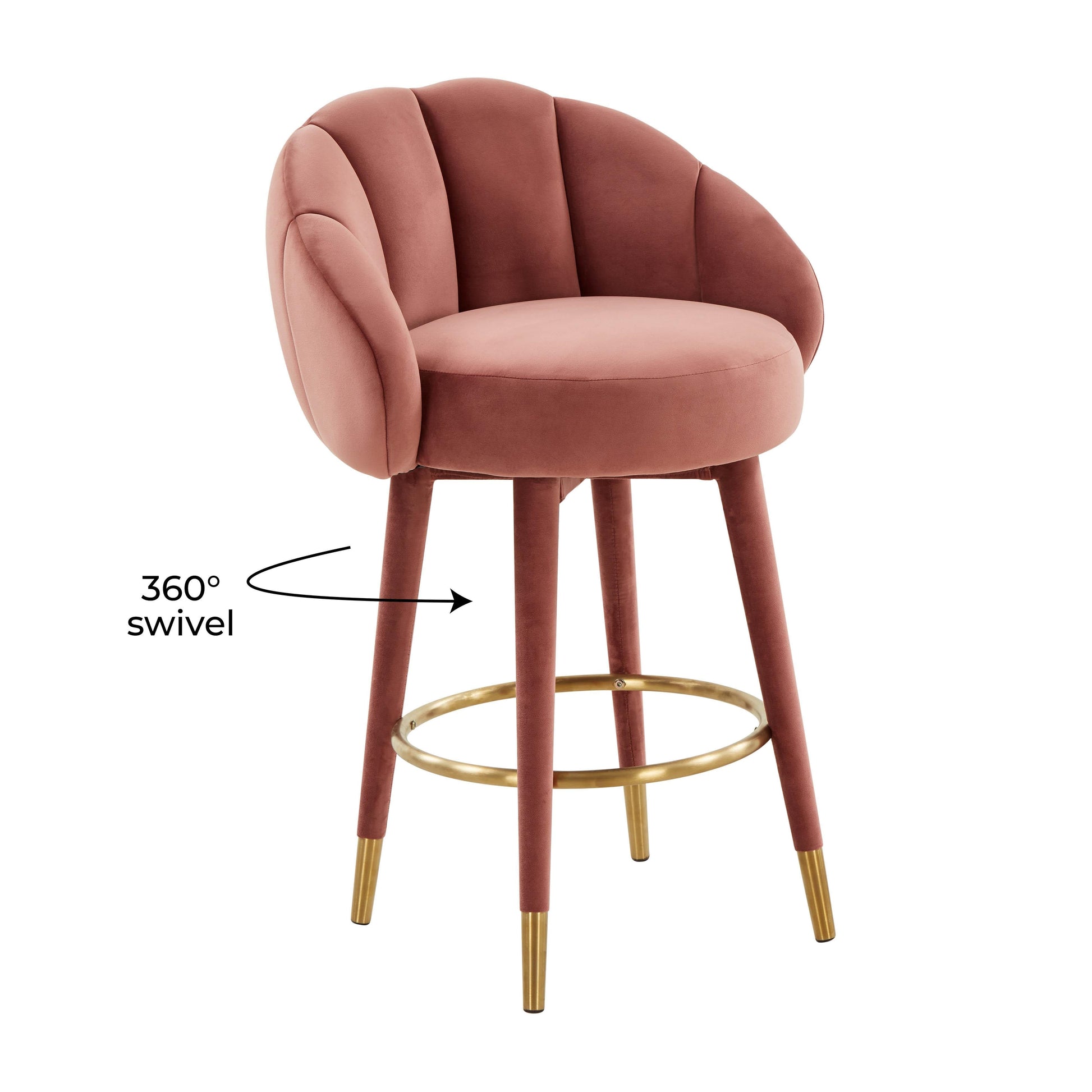 Myla Velvet Swivel Stool by TOV D68242