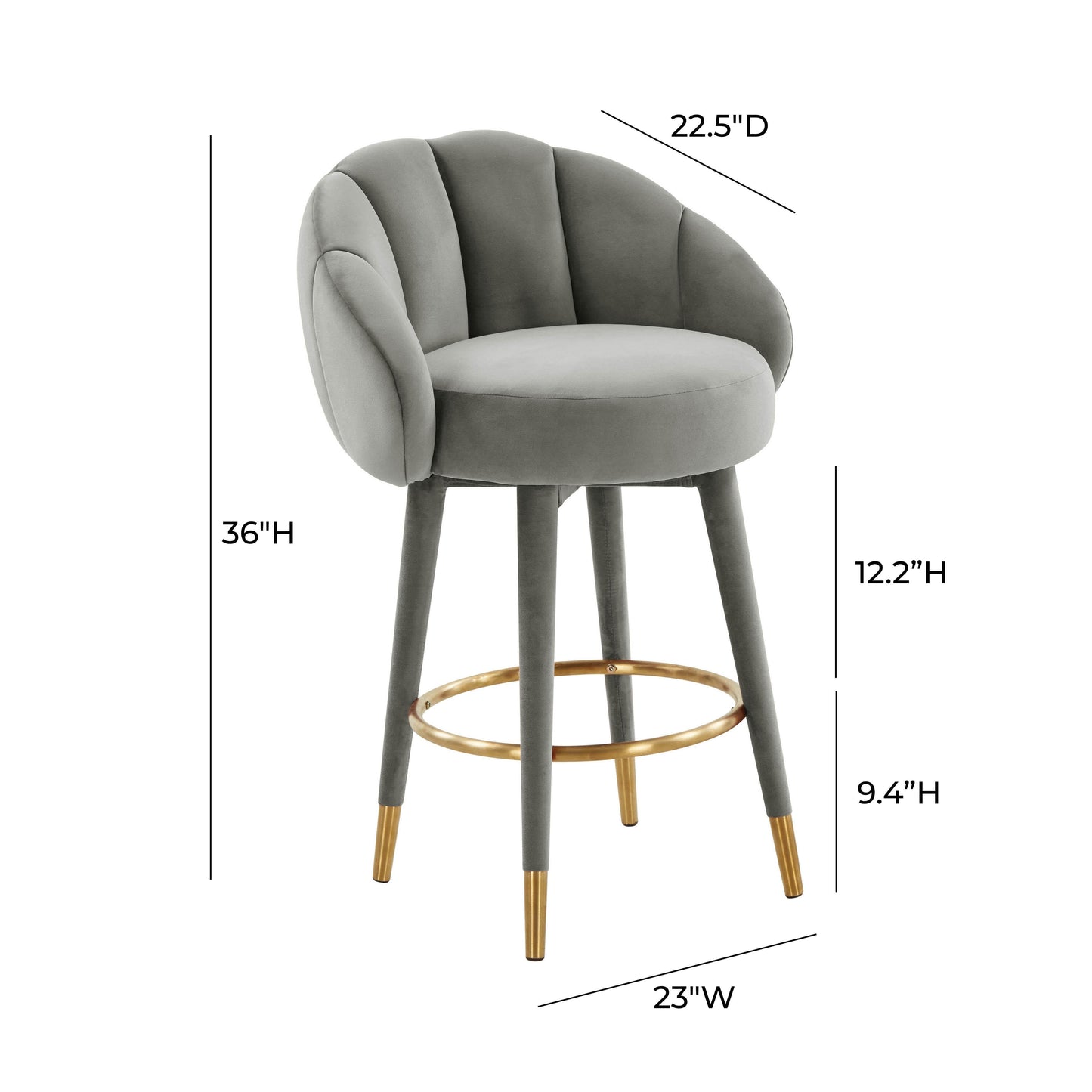 Myla Velvet Swivel Stool by TOV D68244