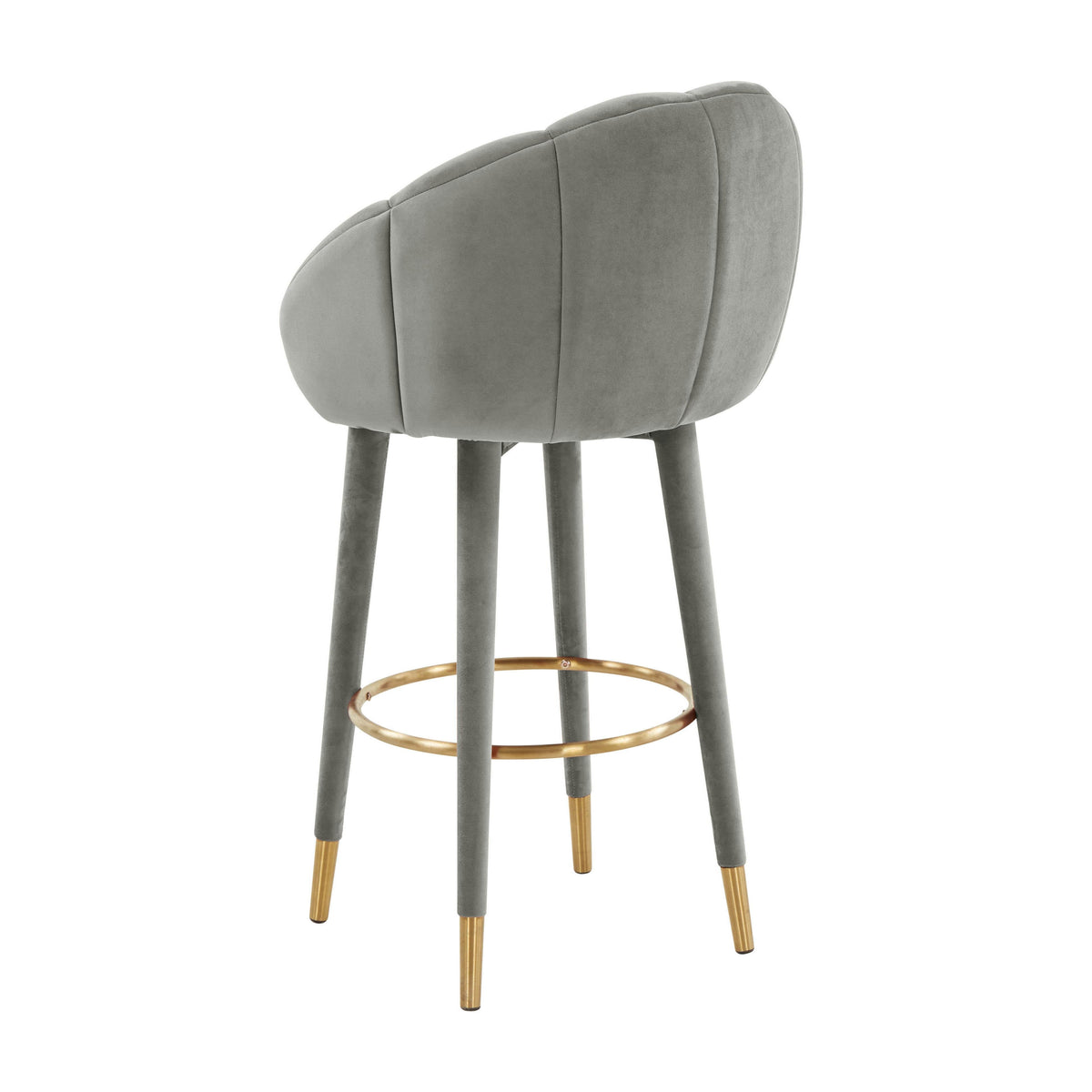 Myla Light Grey Performance Velvet Swivel Bar Stool by TOV Furniture – photo 3 of 8