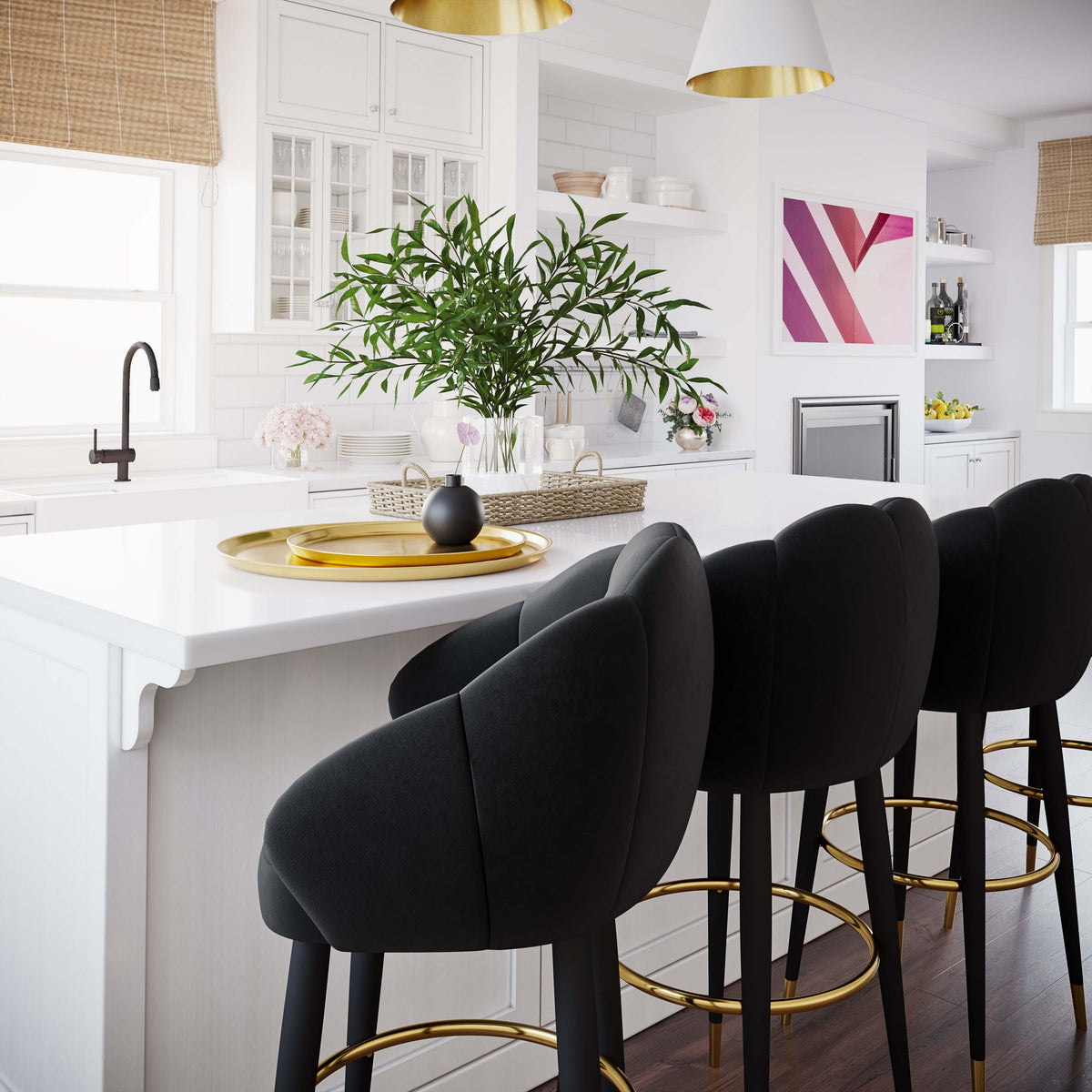 Myla Performance Velvet Swivel Stool by TOV Furniture – several options shown