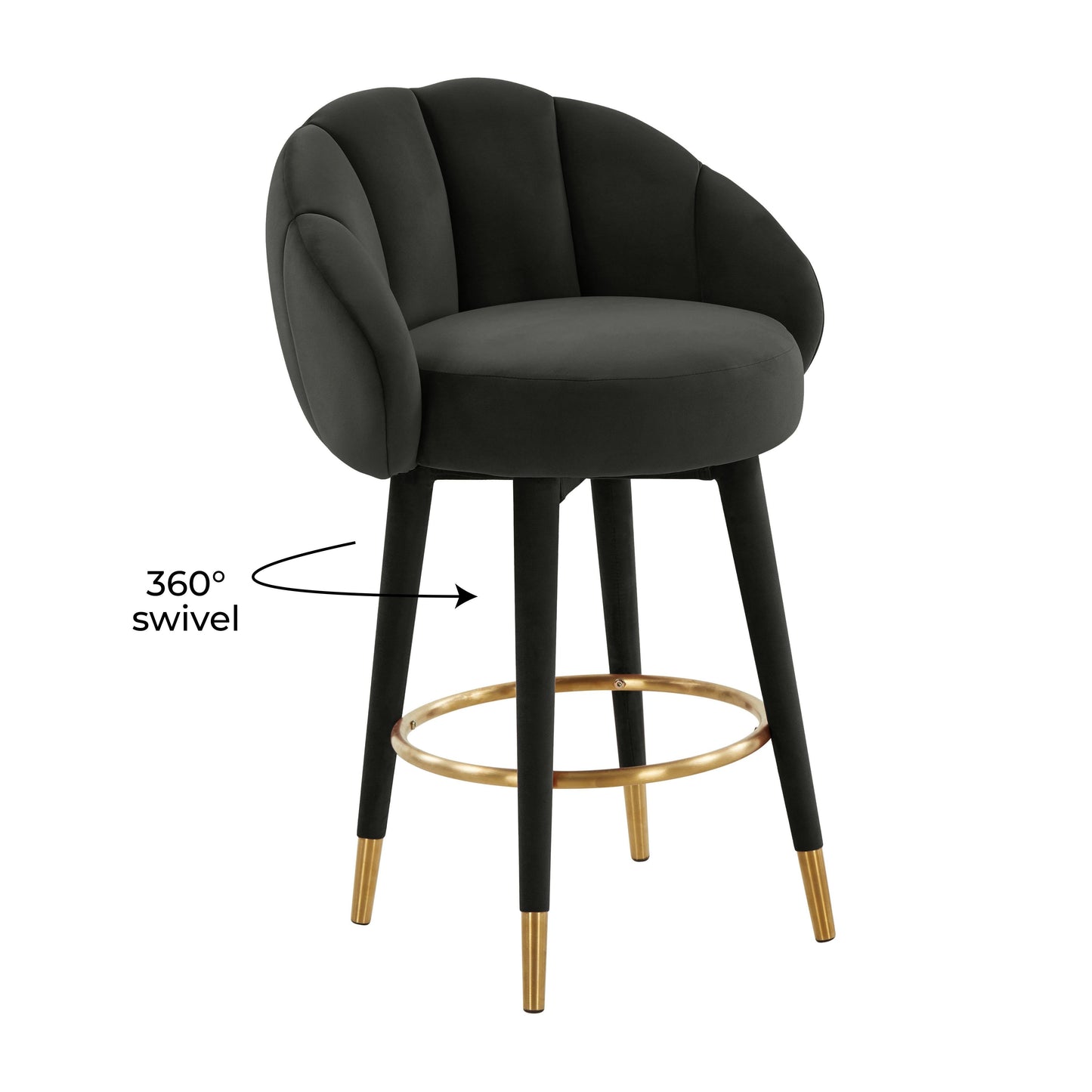 Myla Velvet Swivel Stool by TOV D68243