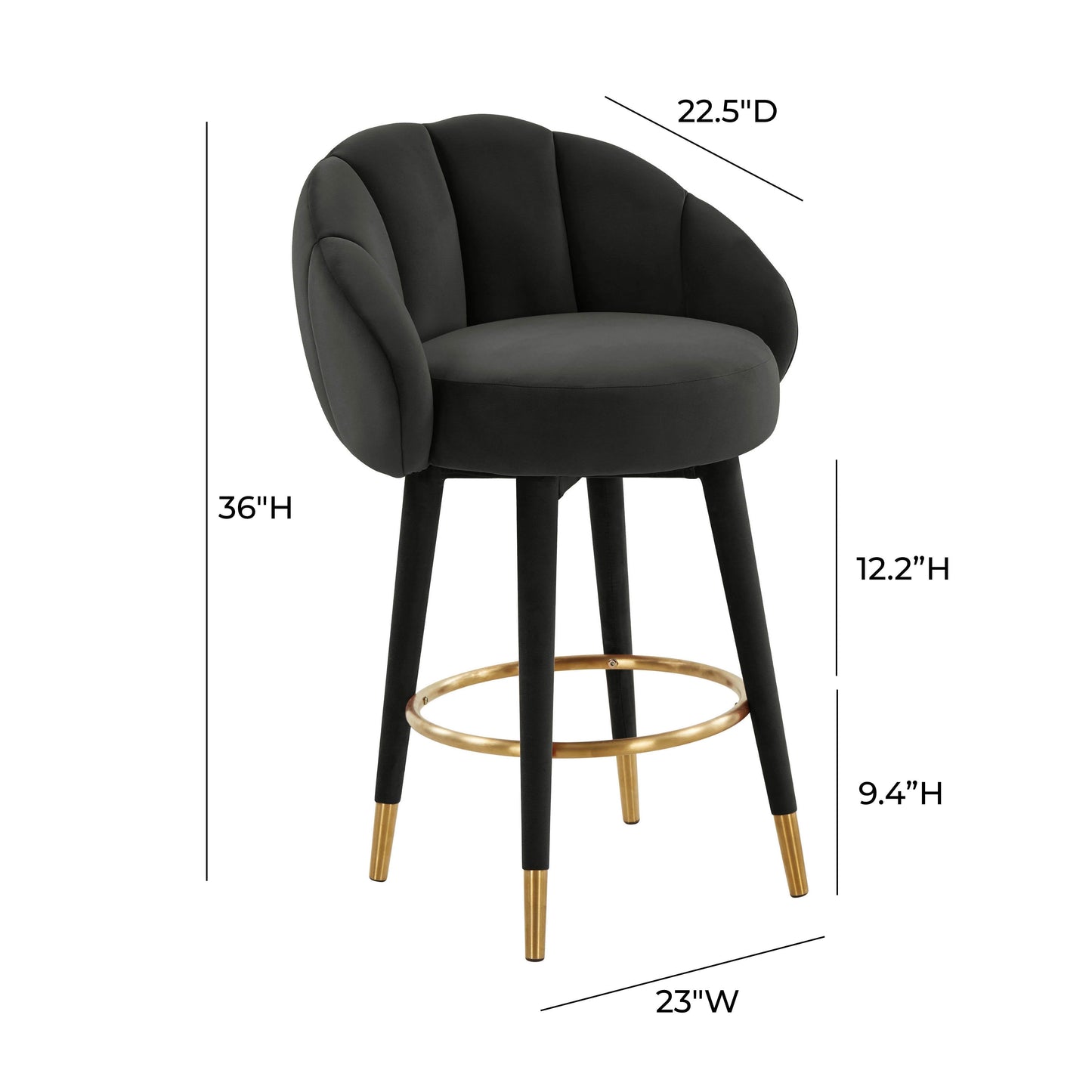 Myla Velvet Swivel Stool by TOV D68244