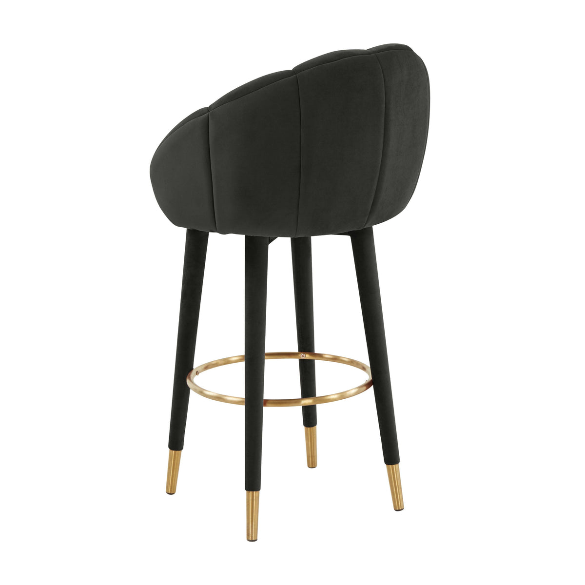 Myla Black Performance Velvet Swivel Bar Stool by TOV Furniture – photo 4 of 8