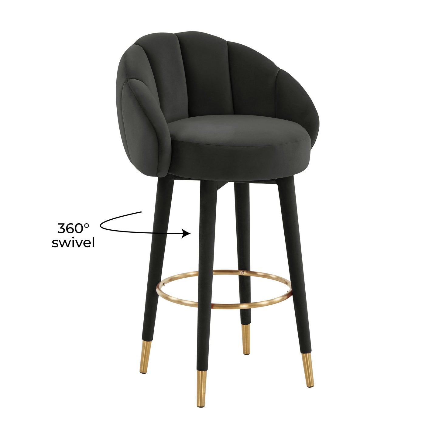 Myla Velvet Swivel Stool by TOV D68240