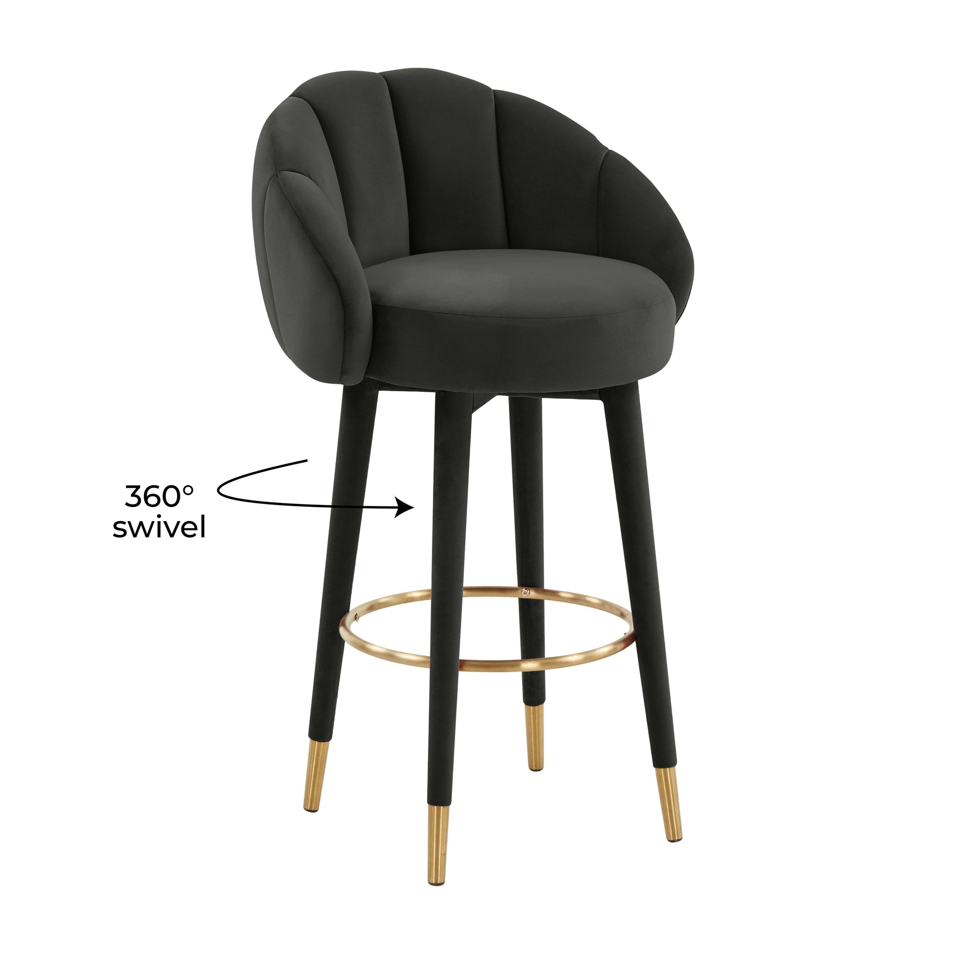 Myla Velvet Swivel Stool by TOV D68240