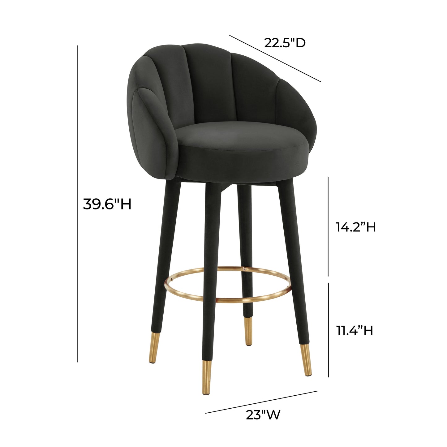 Myla Velvet Swivel Stool by TOV D68241