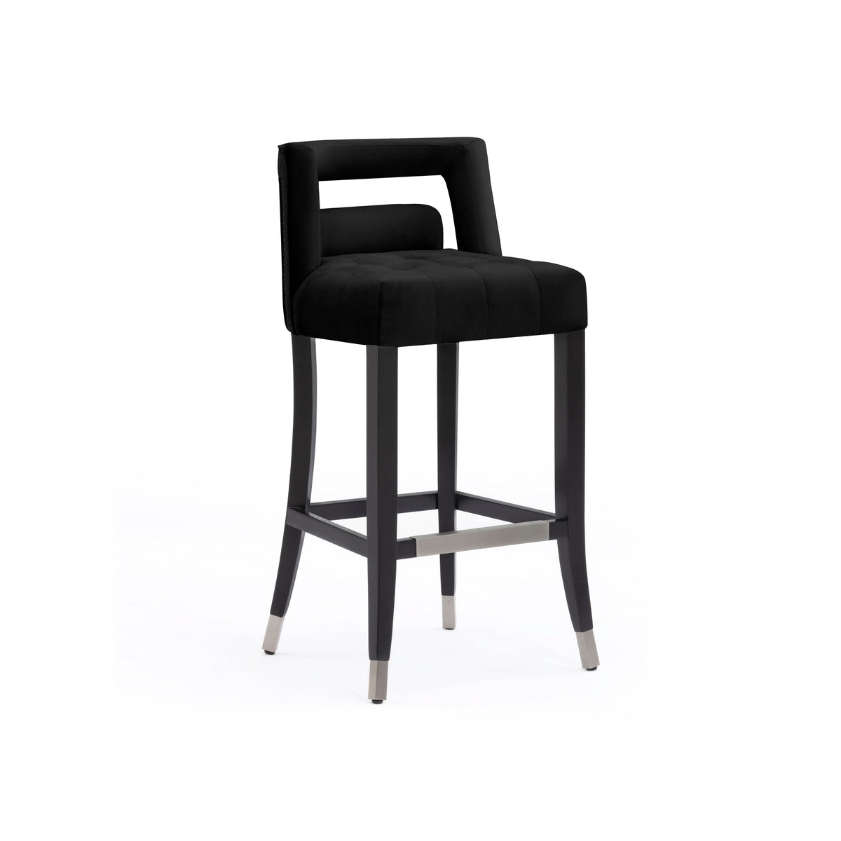 Hart Black Performance Velvet Bar Stool by TOV Furniture – photo 2 of 7