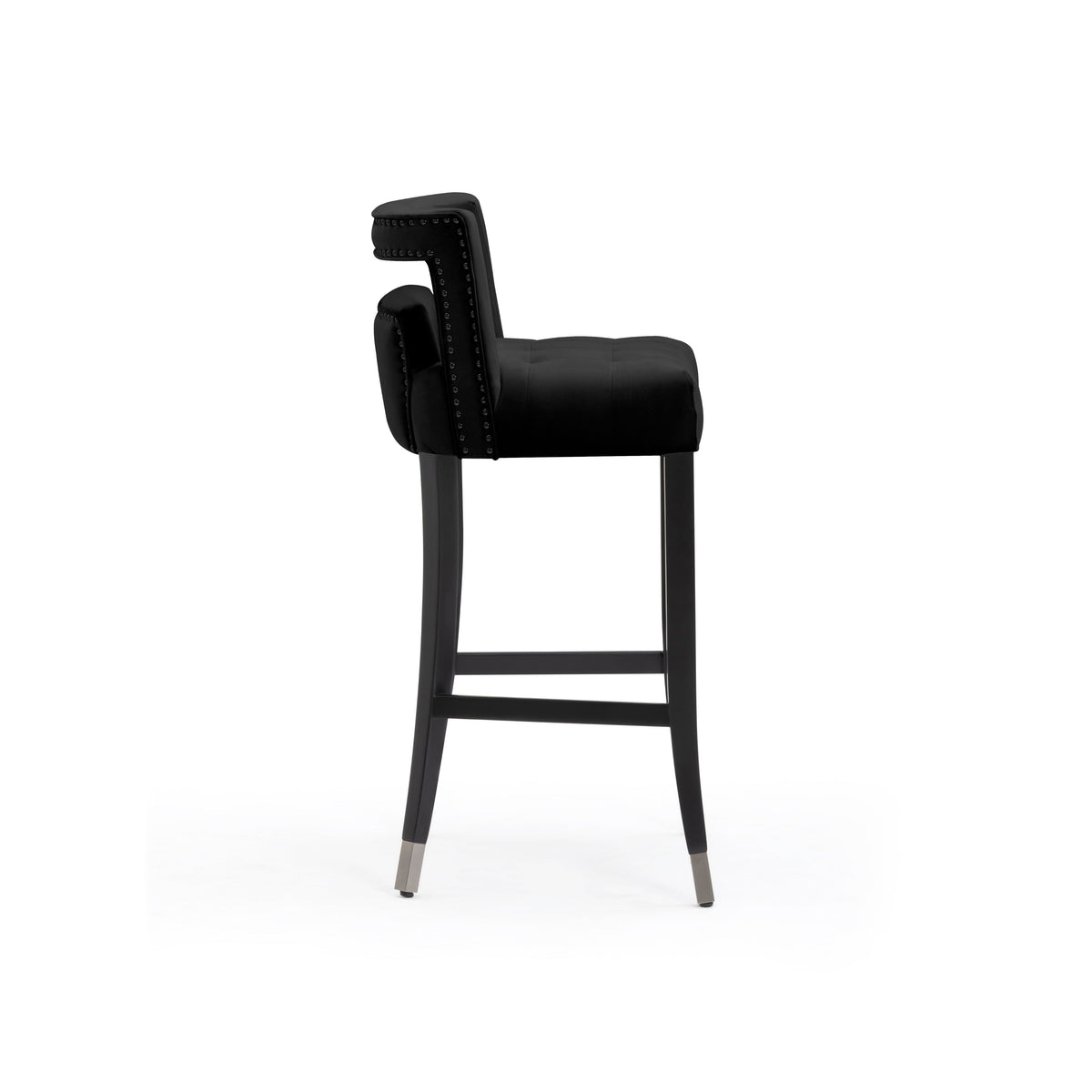 Hart Black Performance Velvet Bar Stool by TOV Furniture – photo 3 of 7