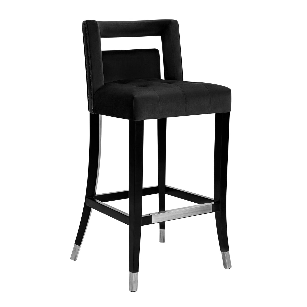 Hart Black Performance Velvet Counter Stool by TOV Furniture – photo 1 of 7