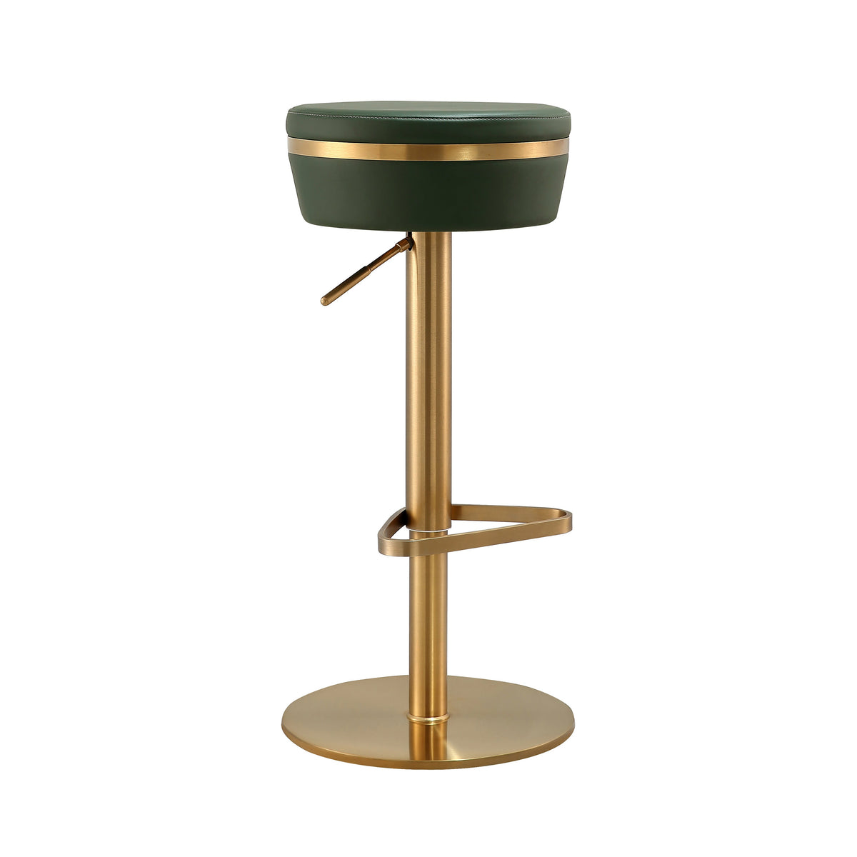 Astro Malachite Green Performance Vegan Leather and Gold Adjustable Stool by TOV Furniture – photo 1 of 9