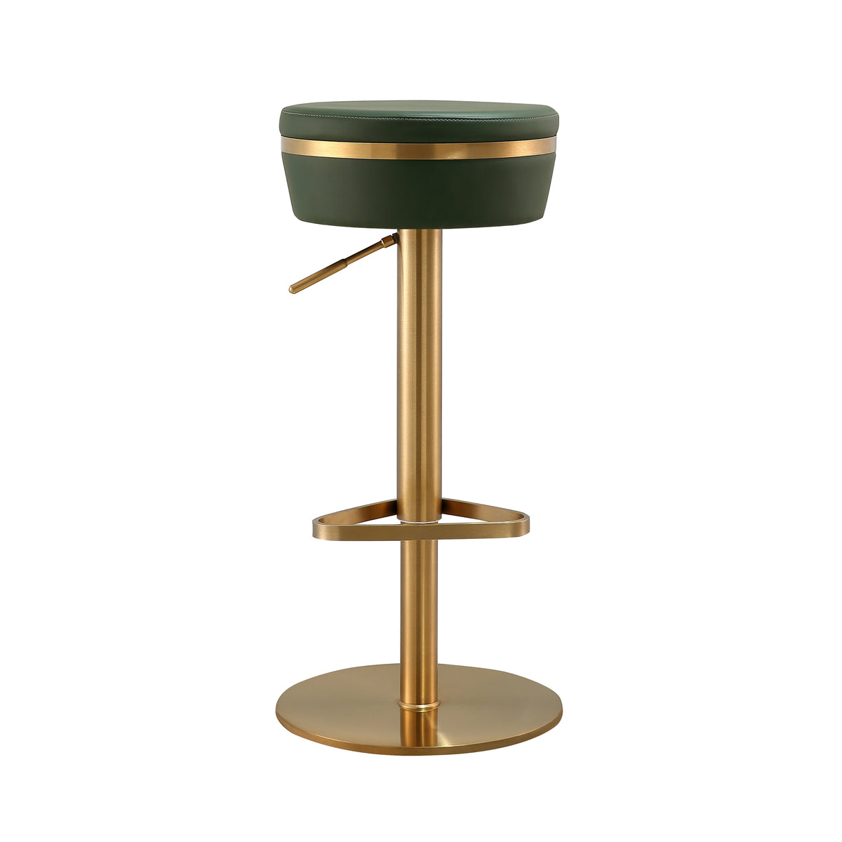 Astro Malachite Green Performance Vegan Leather and Gold Adjustable Stool by TOV Furniture – photo 3 of 9