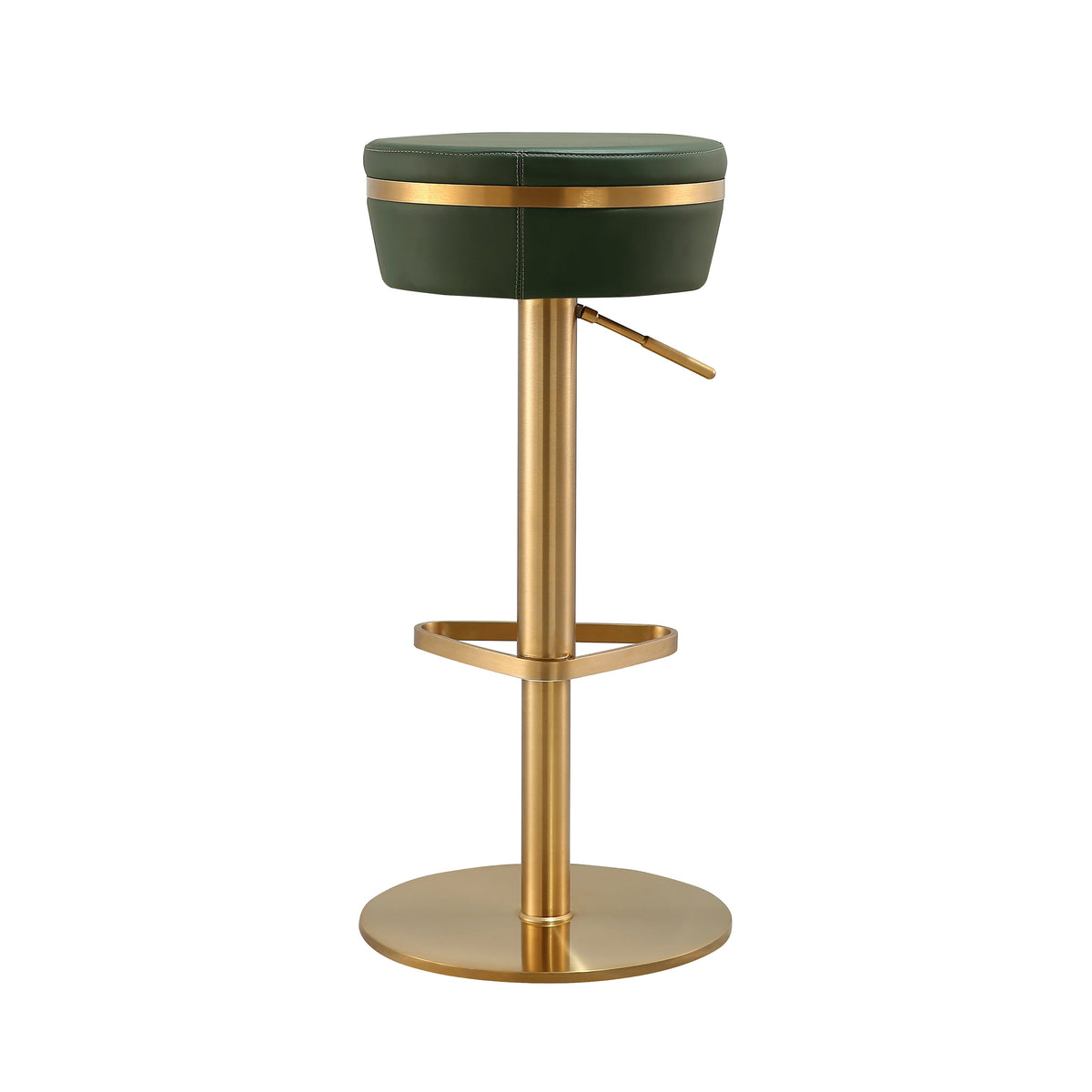 Astro Malachite Green Performance Vegan Leather and Gold Adjustable Stool by TOV Furniture – photo 4 of 9