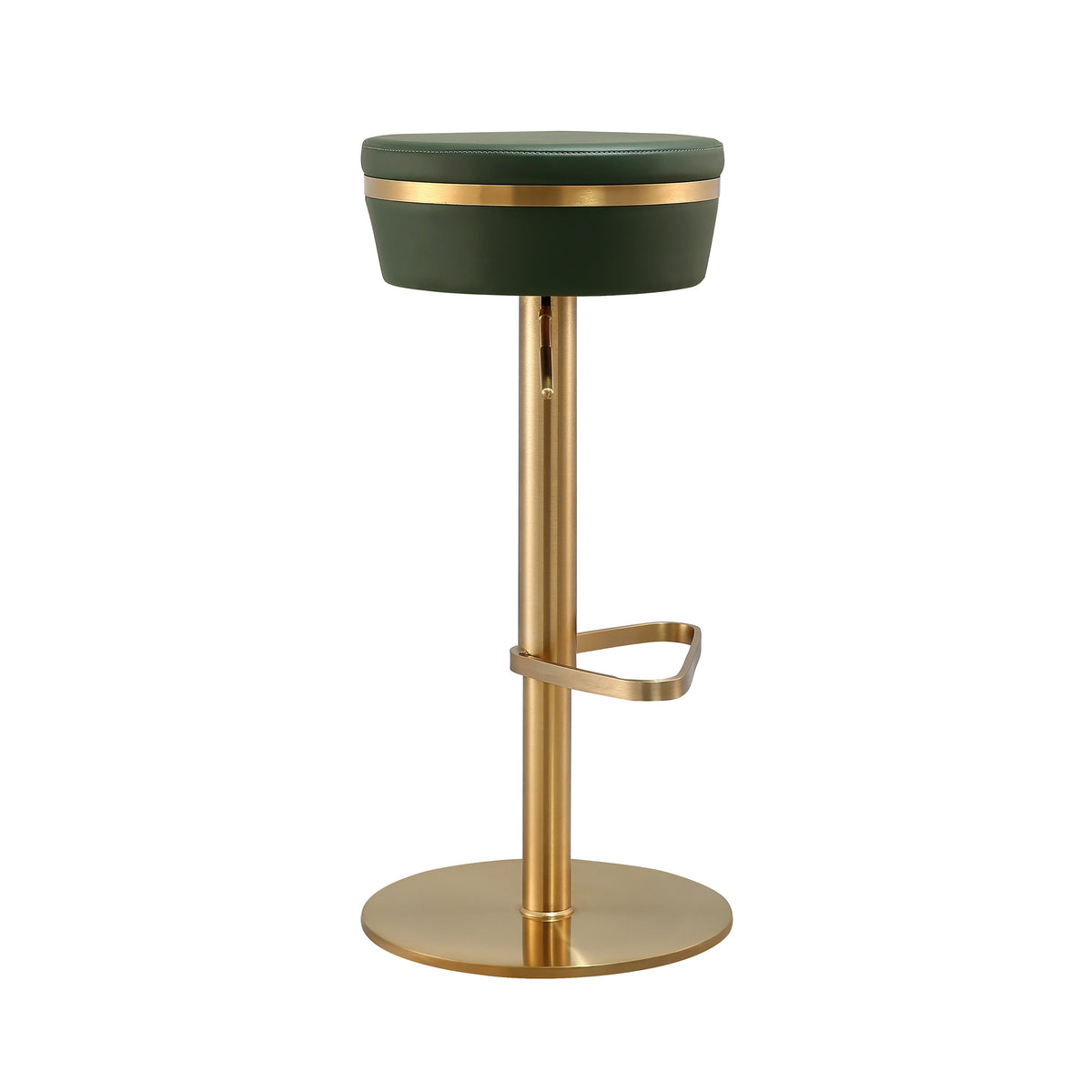 Astro Malachite Green Performance Vegan Leather and Gold Adjustable Stool by TOV Furniture – photo 5 of 9