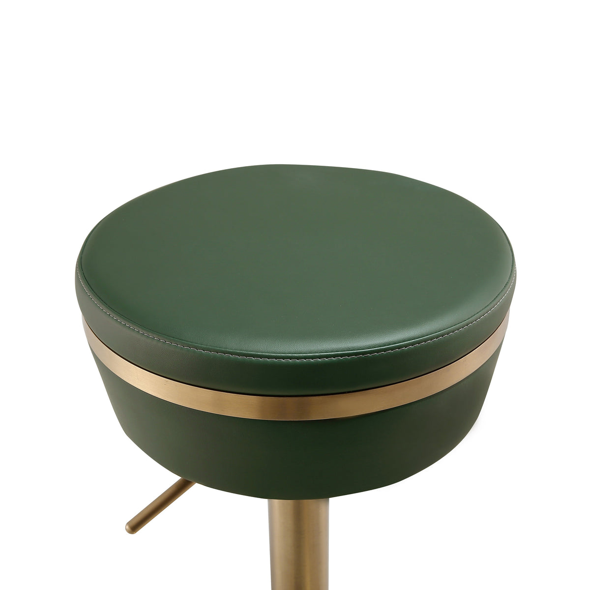 Astro Malachite Green Performance Vegan Leather and Gold Adjustable Stool by TOV Furniture – photo 7 of 9