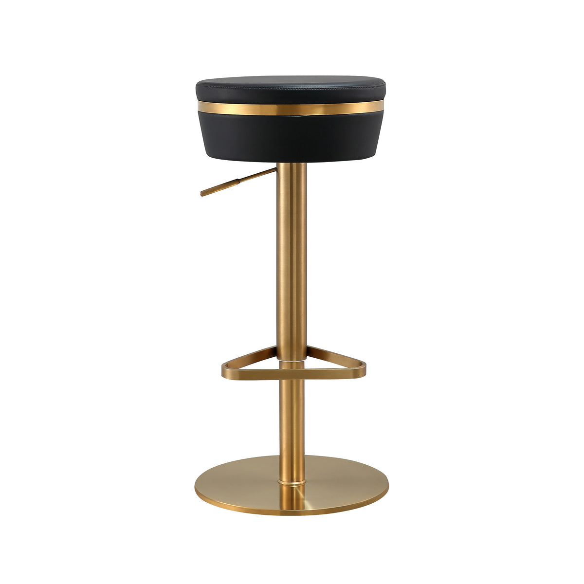 Astro Black Performance Vegan Leather and Gold Adjustable Stool by TOV Furniture – photo 3 of 9
