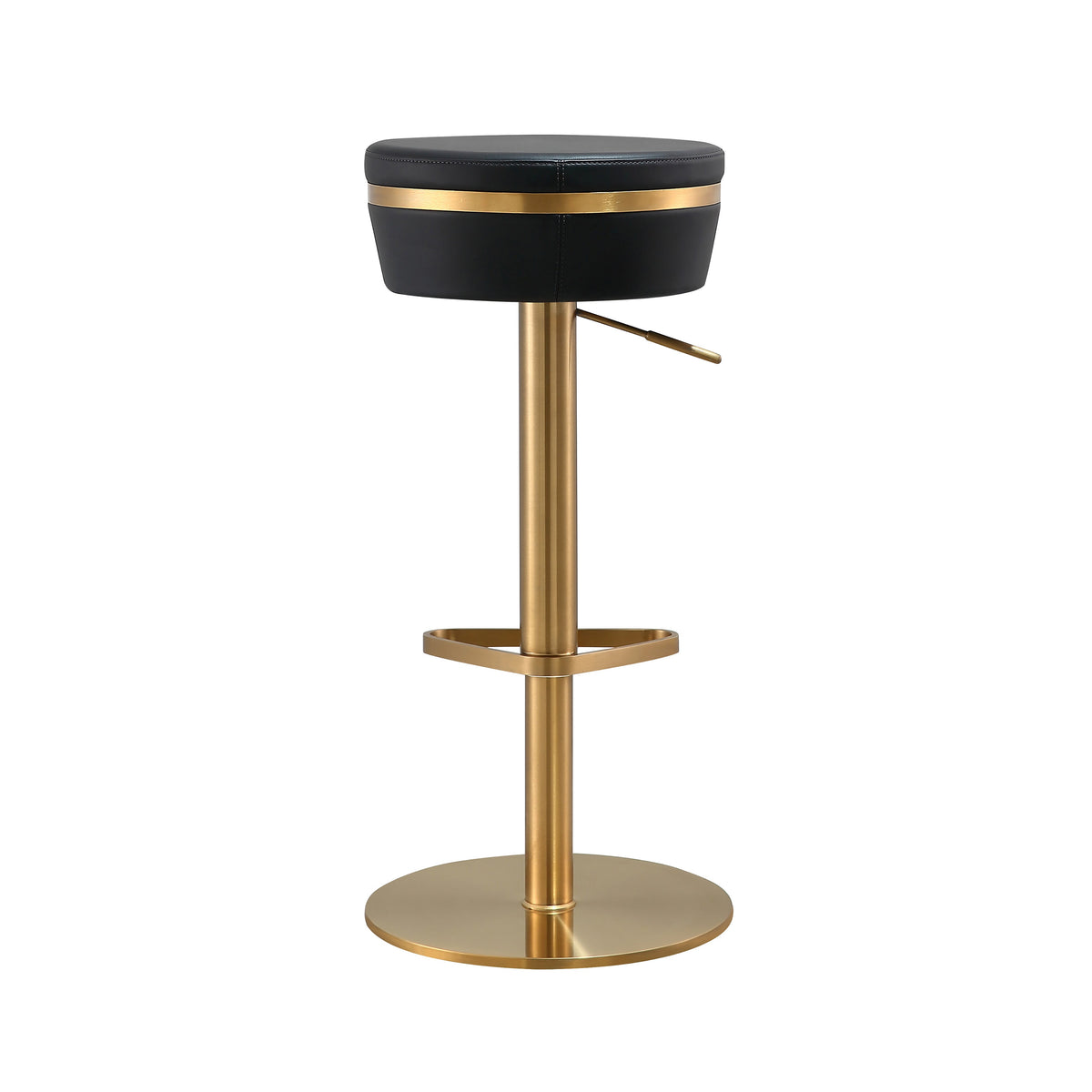 Astro Black Performance Vegan Leather and Gold Adjustable Stool by TOV Furniture – photo 4 of 9