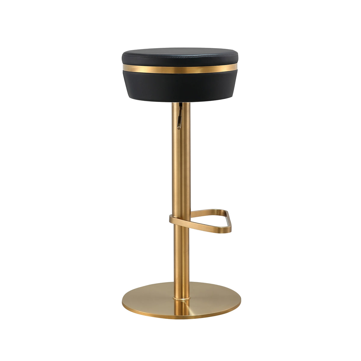 Astro Black Performance Vegan Leather and Gold Adjustable Stool by TOV Furniture – photo 5 of 9