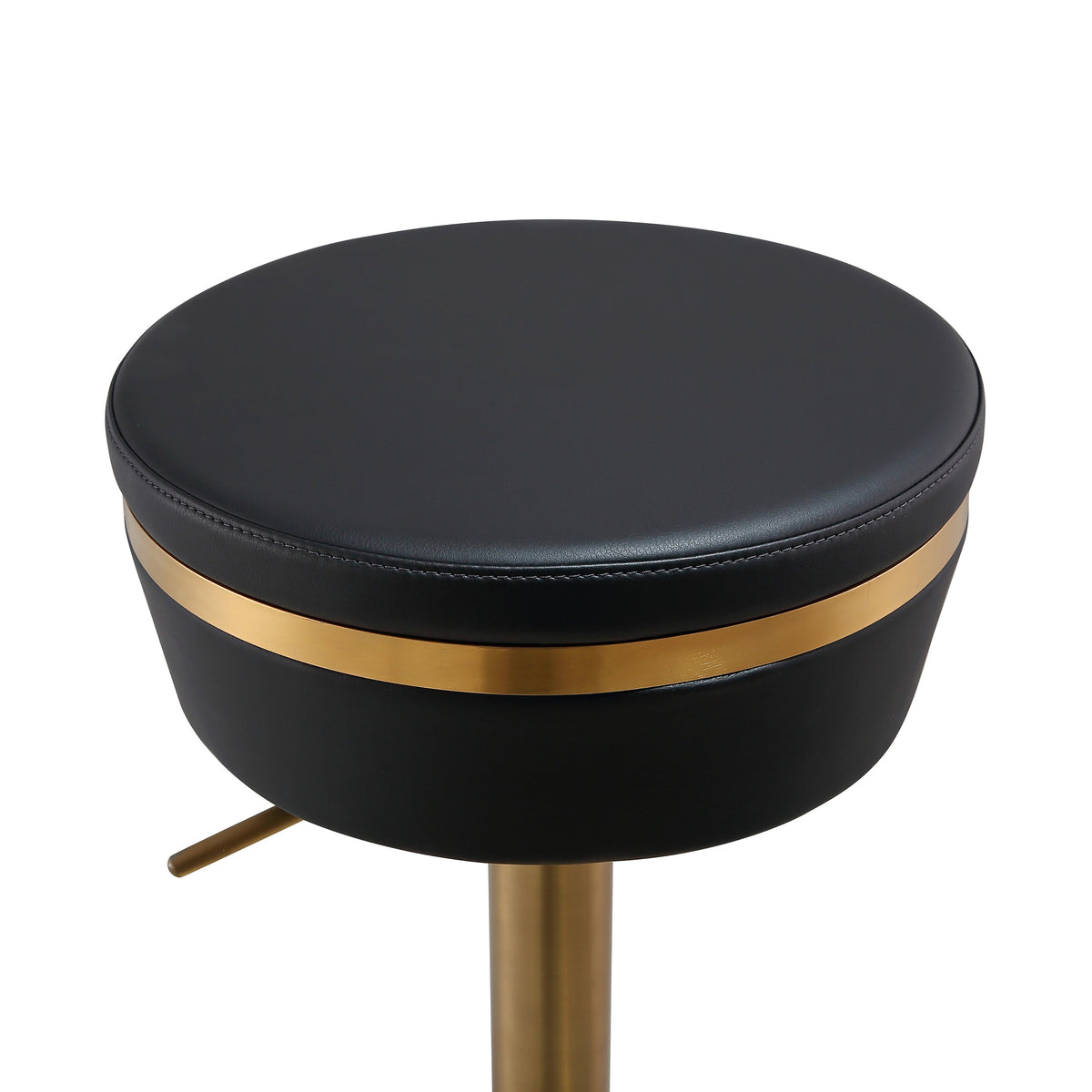 Astro Black Performance Vegan Leather and Gold Adjustable Stool by TOV Furniture – photo 6 of 9