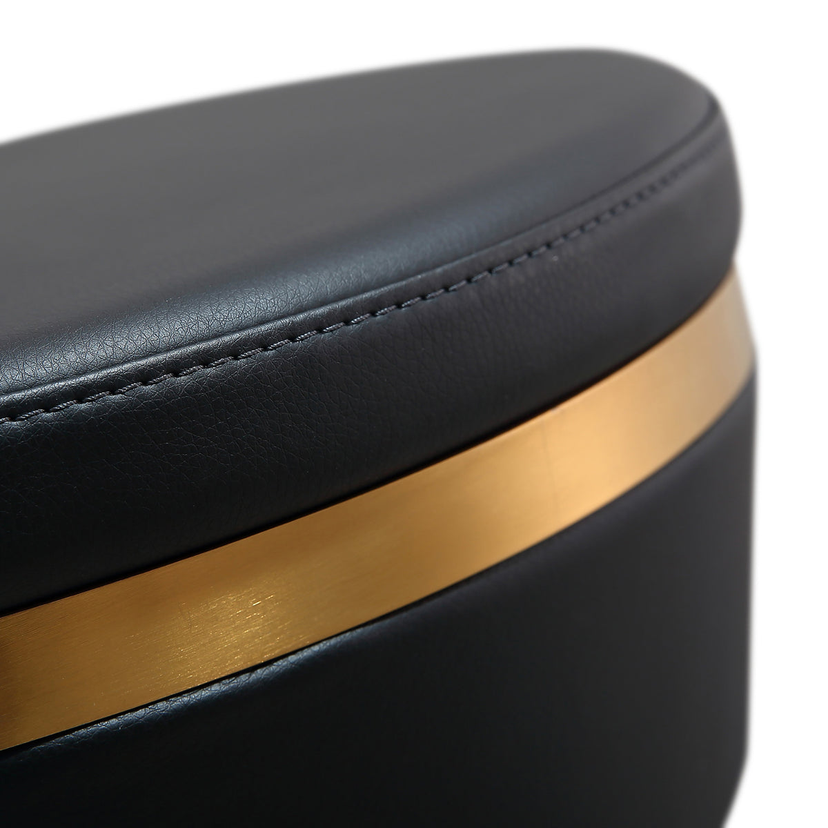Astro Black Performance Vegan Leather and Gold Adjustable Stool by TOV Furniture – photo 7 of 9