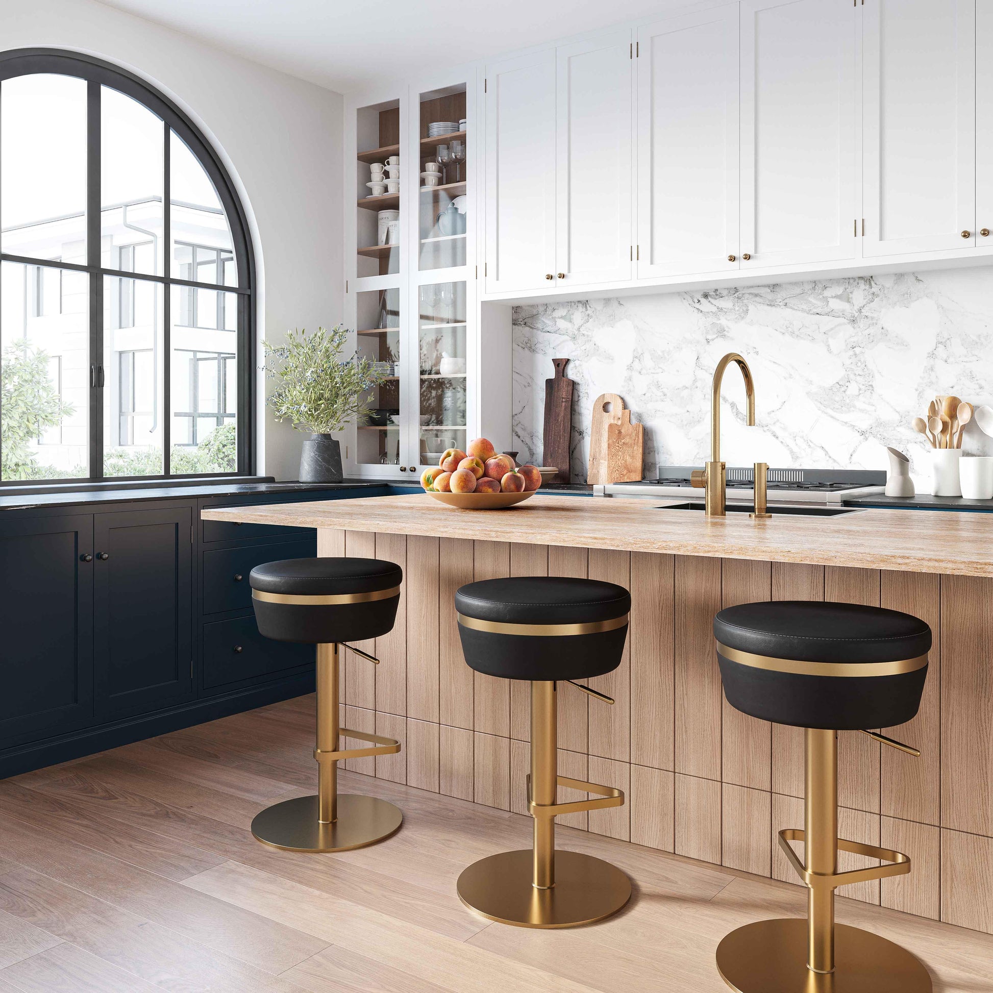 Astro Performance Vegan Leather Adjustable Stool by TOV D68298