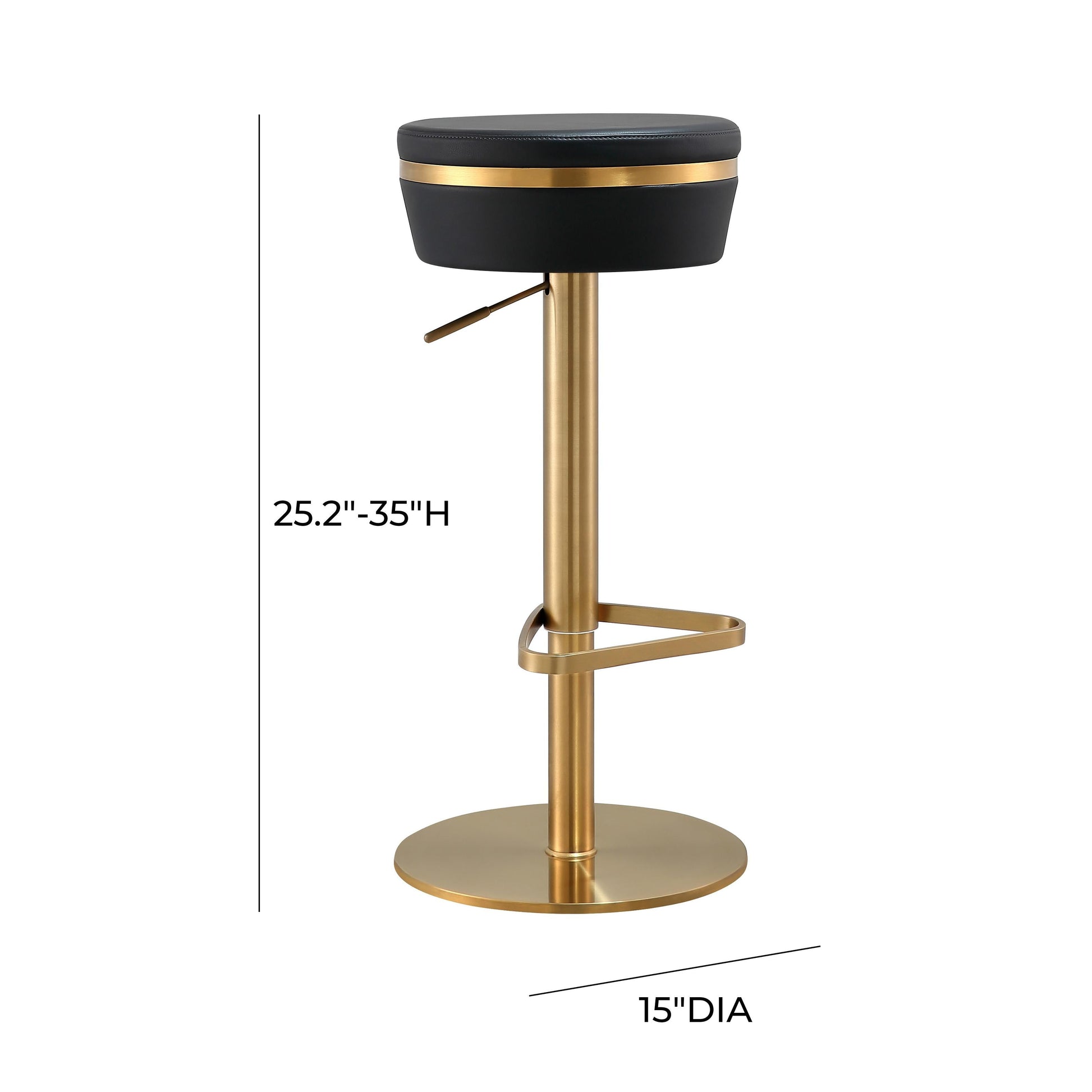 Astro Performance Vegan Leather Adjustable Stool by TOV D68298