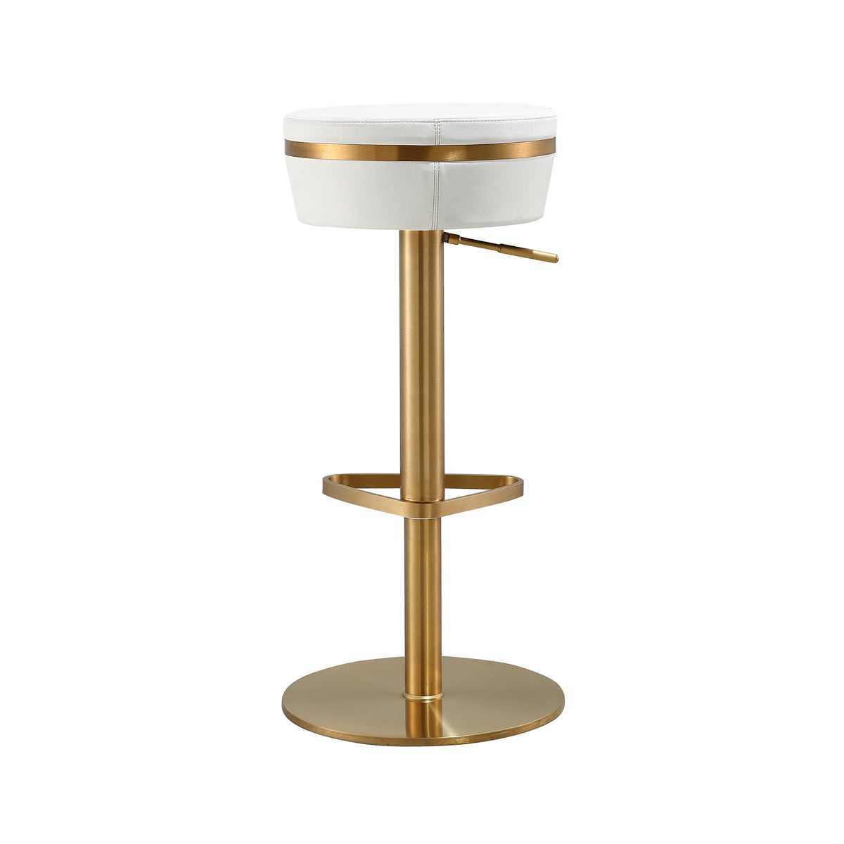 Astro White Performance Vegan Leather and Gold Adjustable Stool by TOV Furniture – photo 4 of 9
