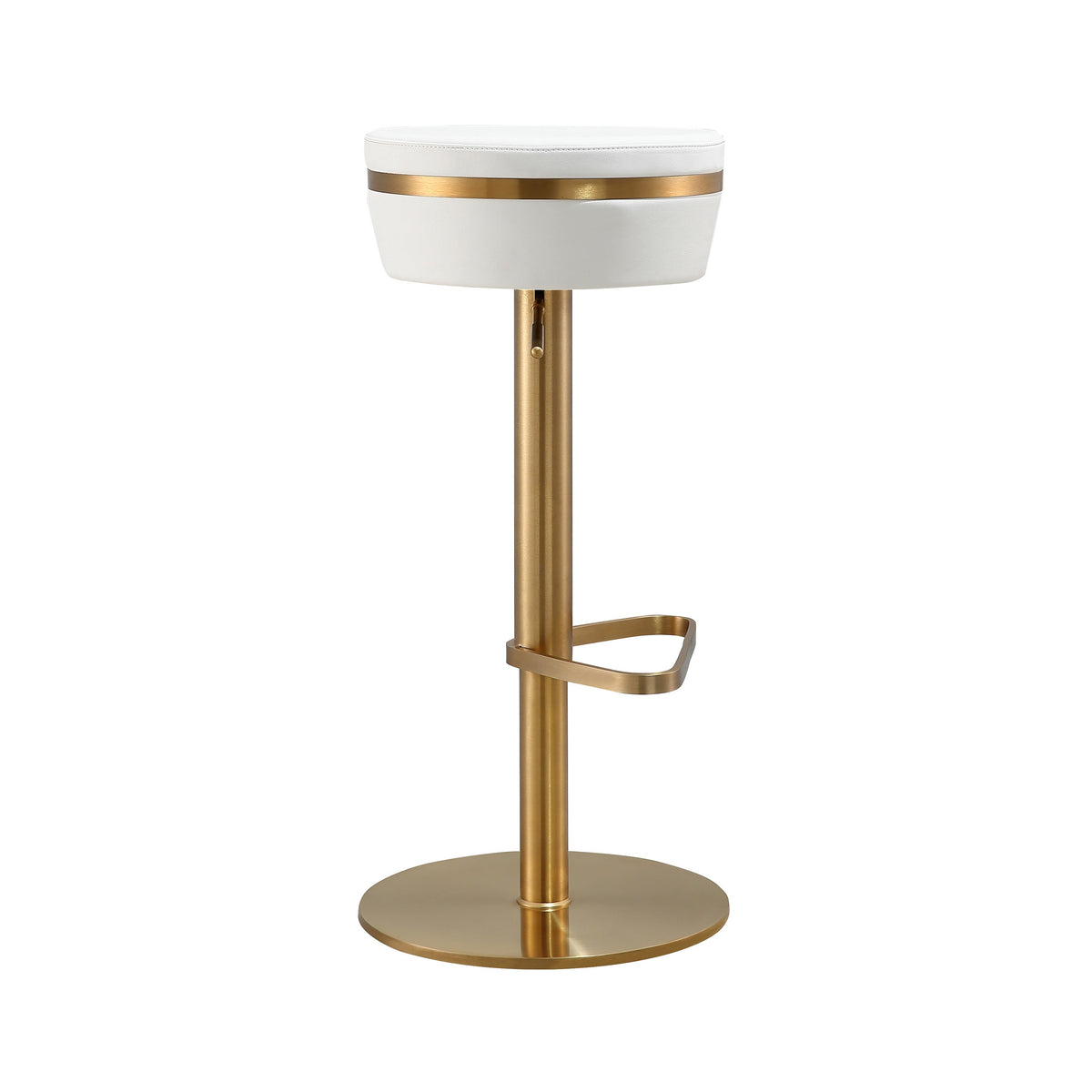 Astro White Performance Vegan Leather and Gold Adjustable Stool by TOV Furniture – photo 5 of 9
