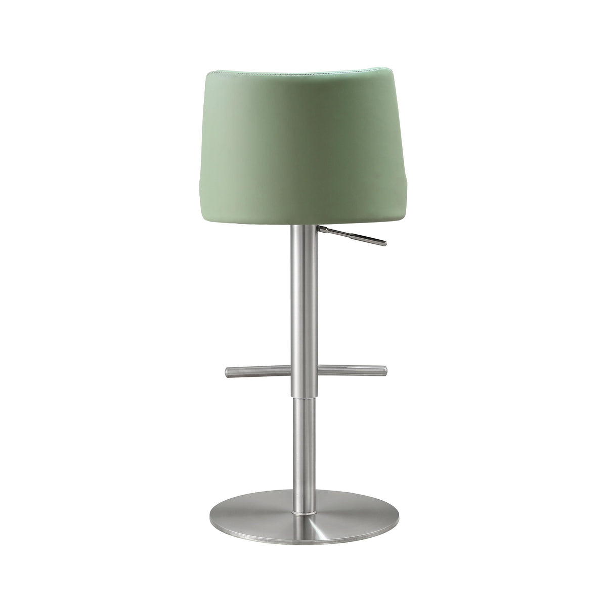Reagan Sea Foam Green Performance Vegan Leather and Silver Adjustable Stool by TOV Furniture – photo 4 of 9