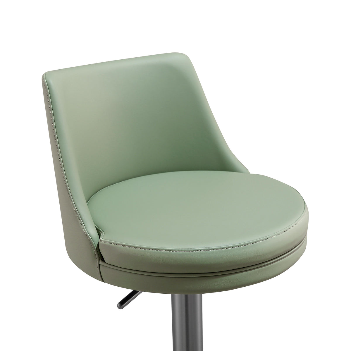 Reagan Sea Foam Green Performance Vegan Leather and Silver Adjustable Stool by TOV Furniture – photo 6 of 9