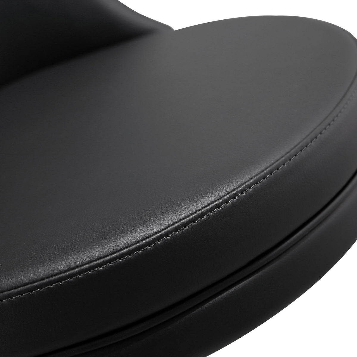 Reagan Black Performance Vegan Leather and Silver Adjustable Stool by TOV Furniture – photo 7 of 8